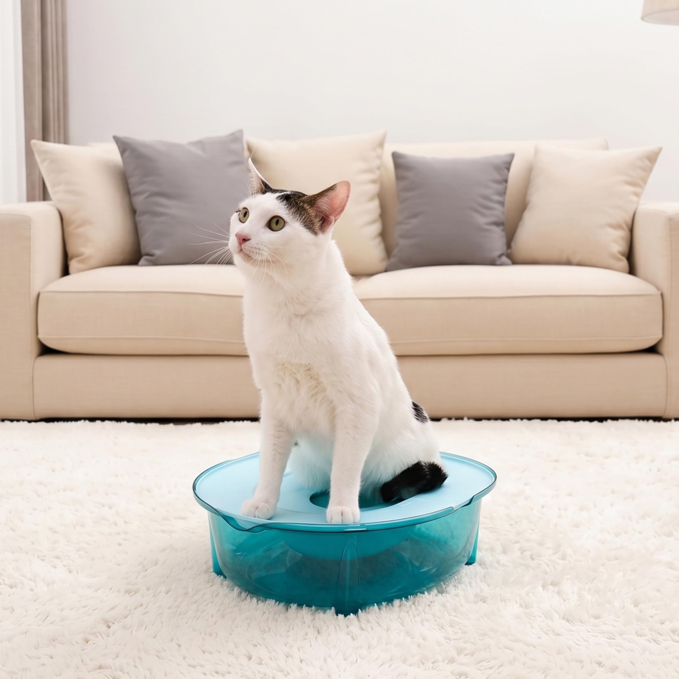 Kit di addestramento per toilette per gatti, Kit di addestramento per toilette per gatti - Design lavabile, controllo degli odori, antispruzzo, base stabile ispessita per che vivono in casa