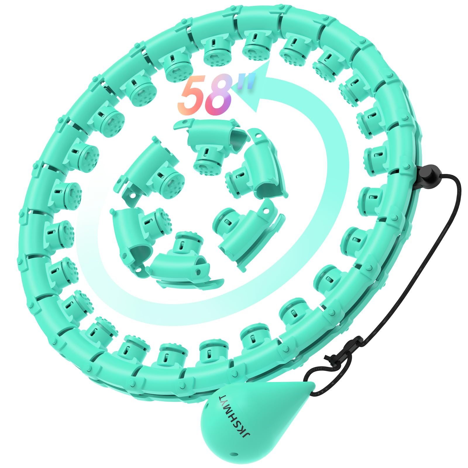 JKSHMYT Weighted Hula Circle Hoops for Adults Weight Loss, Infinity Fit Hoop Plus Size, 30 Detachable Links, Exercise Hoop for Women and Beginners