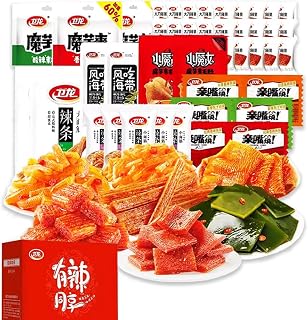 88pcs Spicy Strips,WeiLong Latiao, Chinese Special Casual Snack Food, Made From Wheat/Chili/Spice,Spicy Gluten, Vegan Gluten Latiao