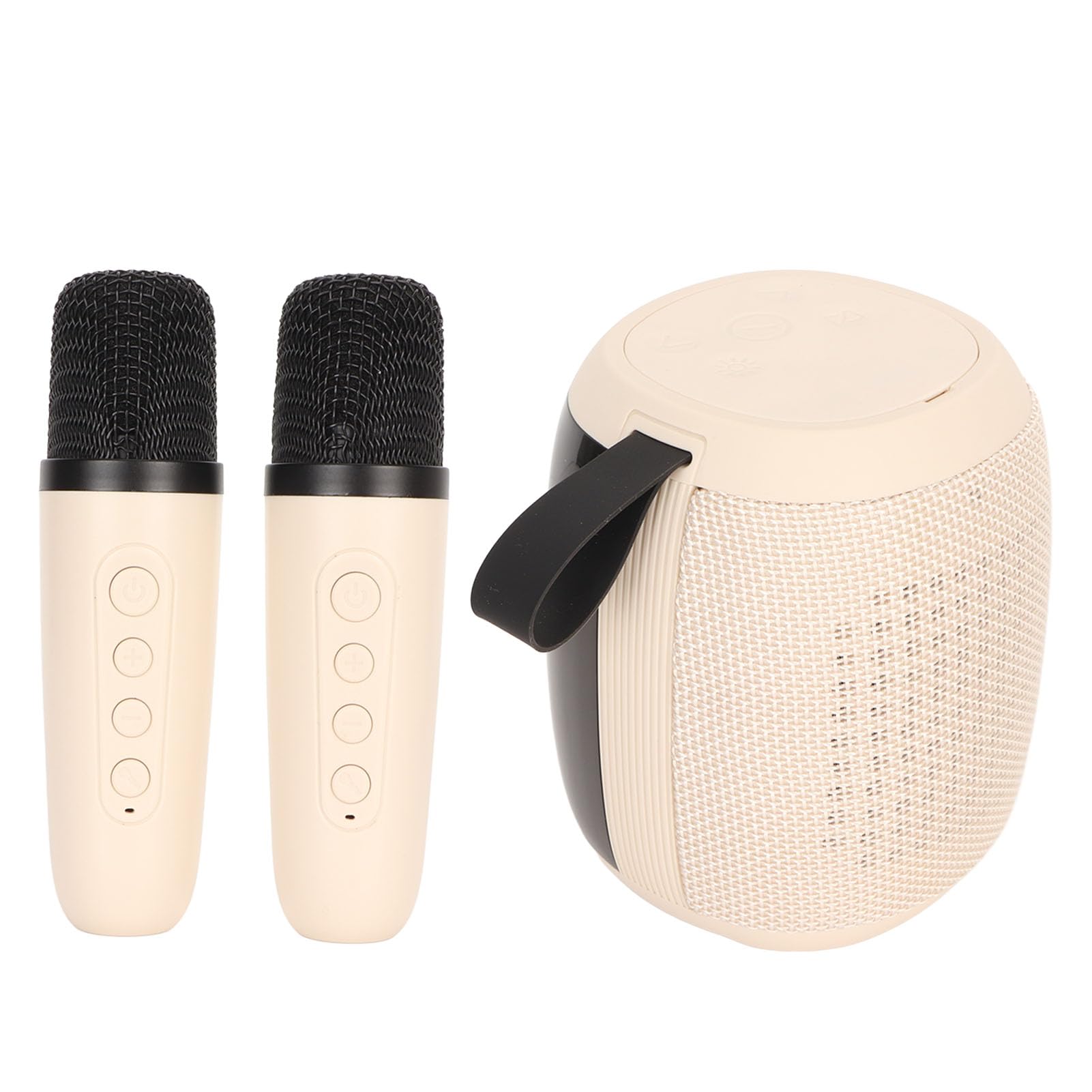 Mini Máquina de Karaoke, 66 Mm, 4 Ohmios, 10 Vatios, Sonido Envolvente de 360 ​​Grados, 5.0, Altavoces de Karaoke, 5 Efectos de Sonido, Karaoke en Casa en Interiores (Blanco)