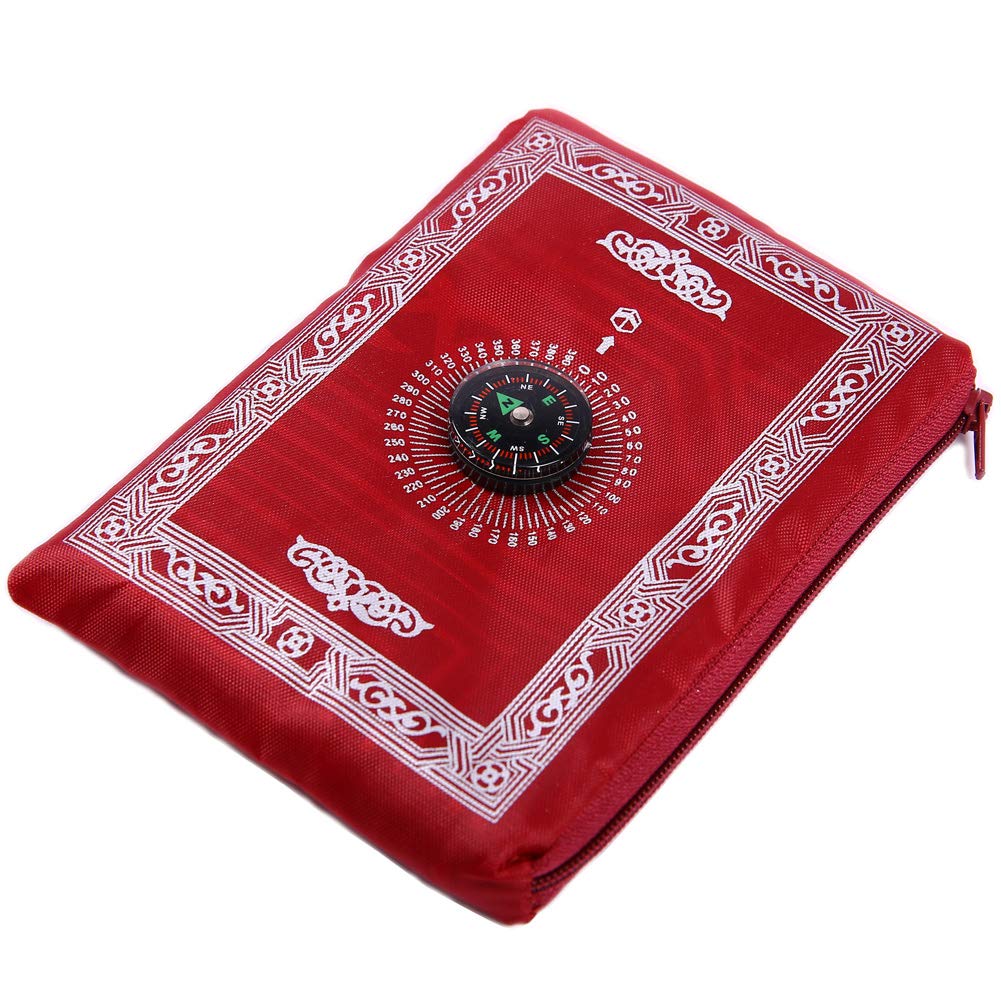 Ankino Muslim Prayer Rug with Compass, Muslim Travel Prayer Mat, Compass Islamic Outdoor Prayer Carpet, Islamic Prayer Pad, Portable Muslim Prayer Blanket, Muslim Penguin Bathroom Decor