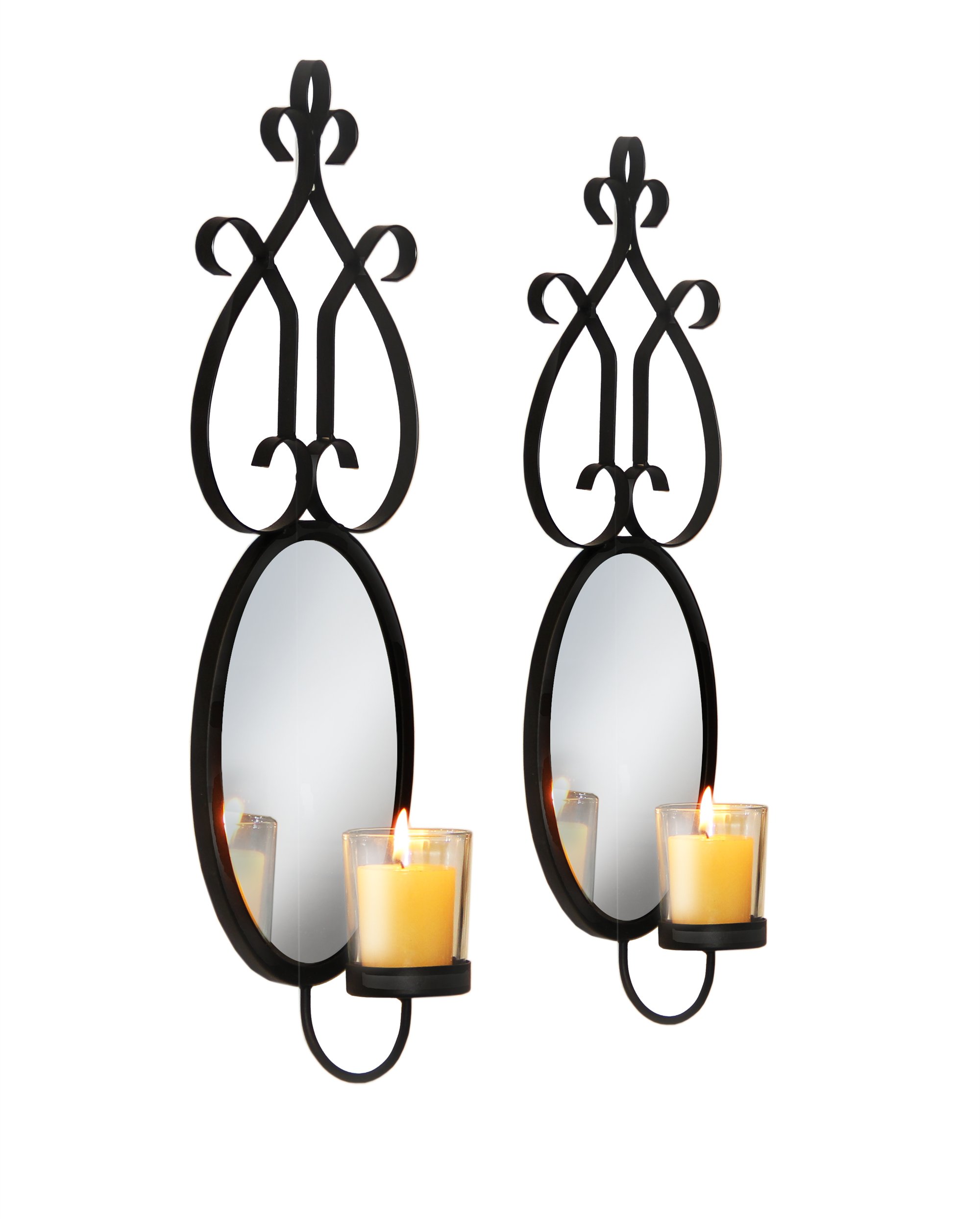 American Atelier Mirrored Wall Candle Sconce, Set of 2