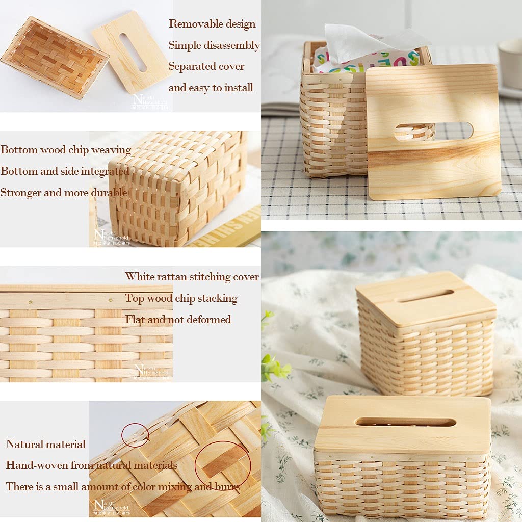 Ratán Sostenedor del Tejido Caja,Caja de pañuelos cosméticos,para dispensador de cubierta de papel higiénico para baño, hogar, hotel y almacenamiento de oficina y tejidos Protector ( Size : Small )