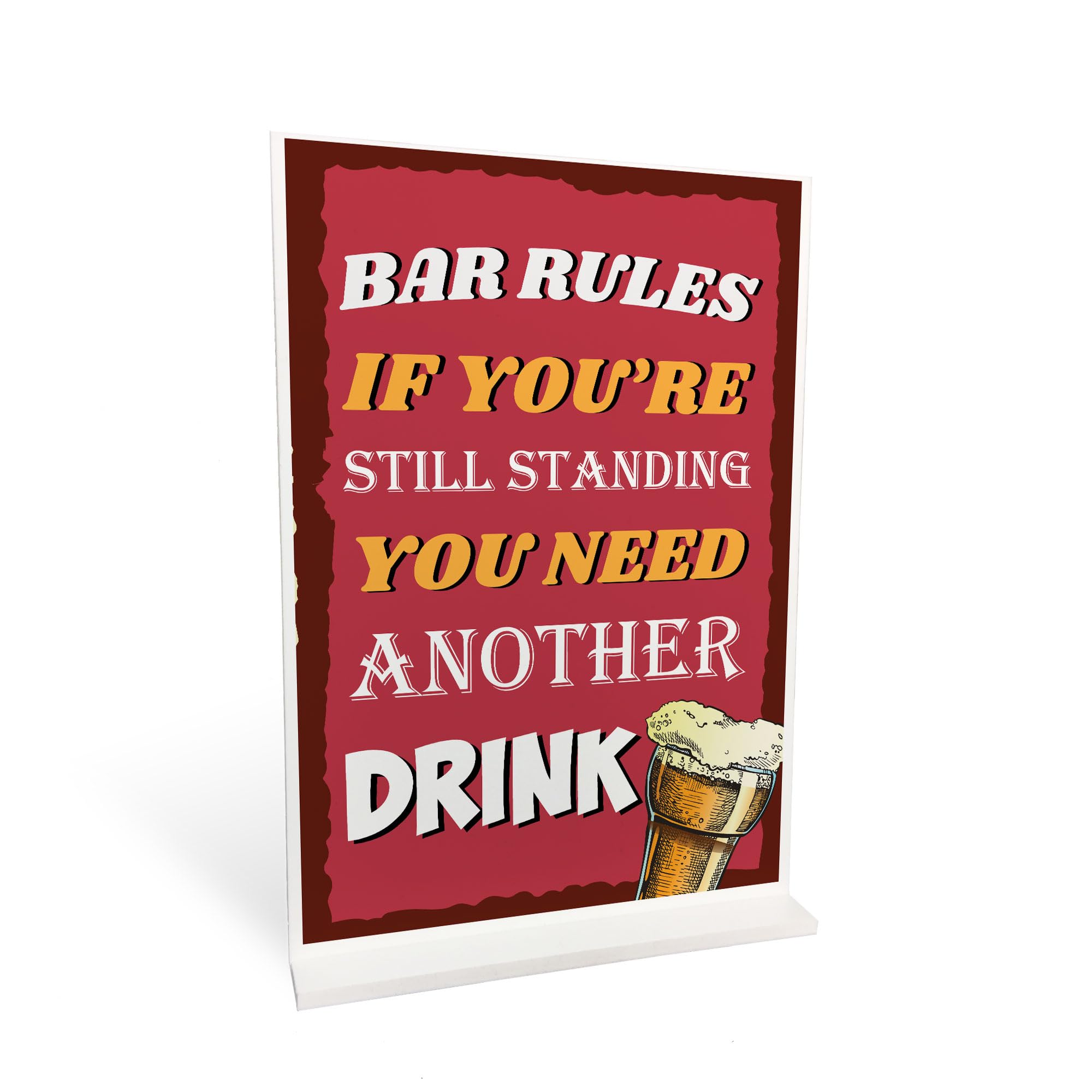 Red Ocean Funny Bar Rules Standing Sign For Bar Home Bar Pub Alcohol Sign Bar Sign Home Decor Beer Gift Bar Decor