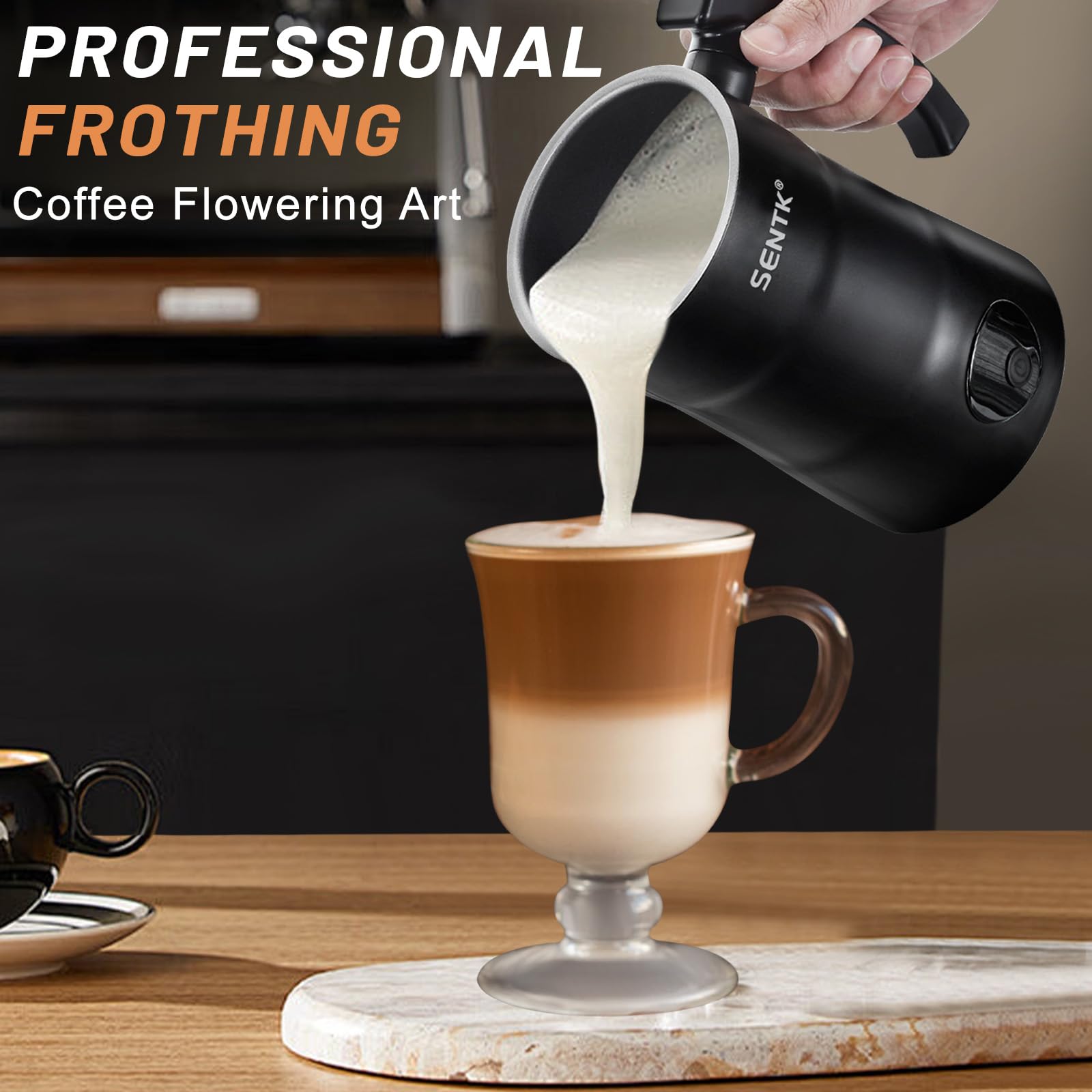 milk❤ Amazon.com: Sentk Milk Frother - 4-in-1 Electric Milk Steamer