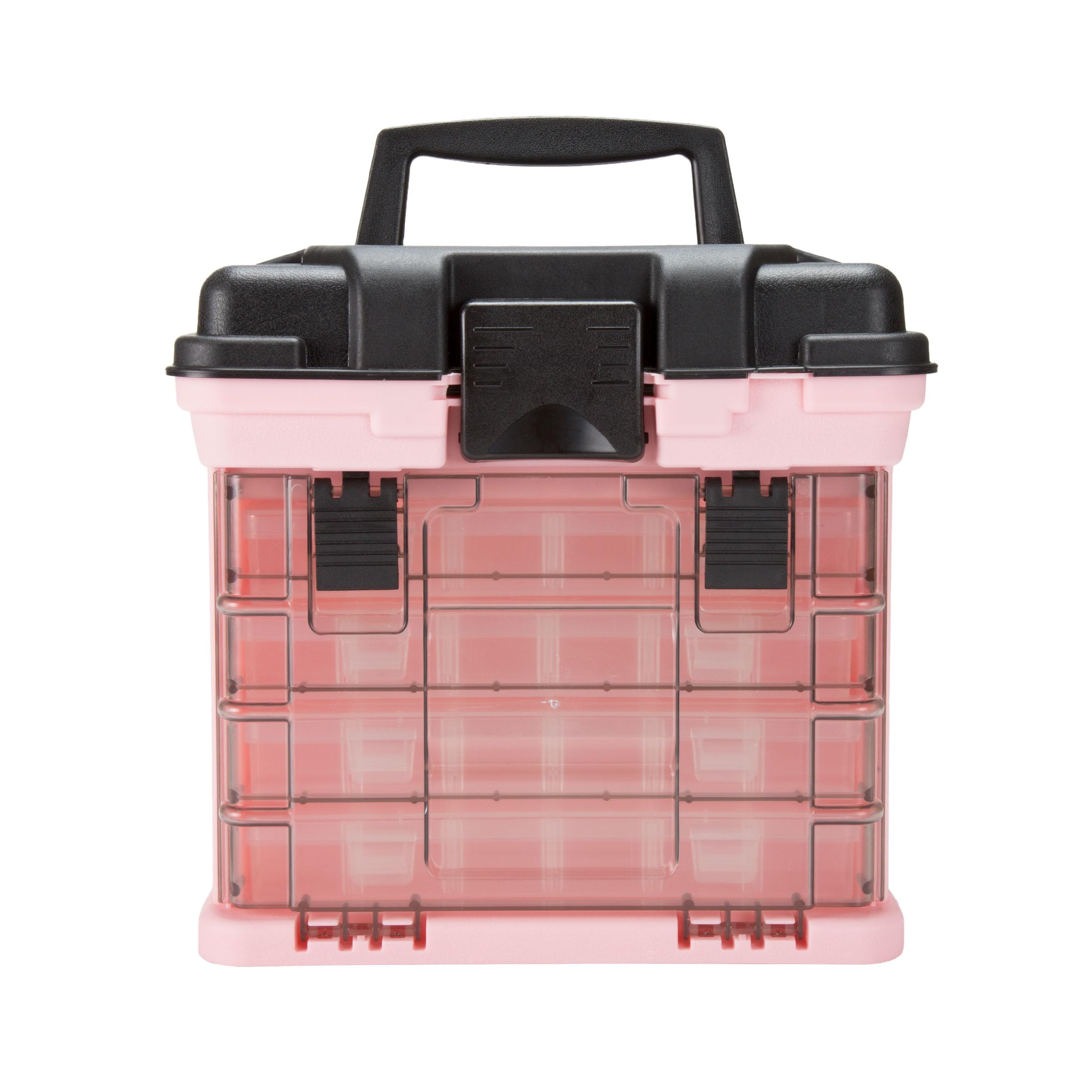 Stalwart Storage and Toolbox – Durable Tool Box Organizer with 4 Compartments for Hardware, Fishing Tackle, Beads, Hair Accessories and More by (Pink)