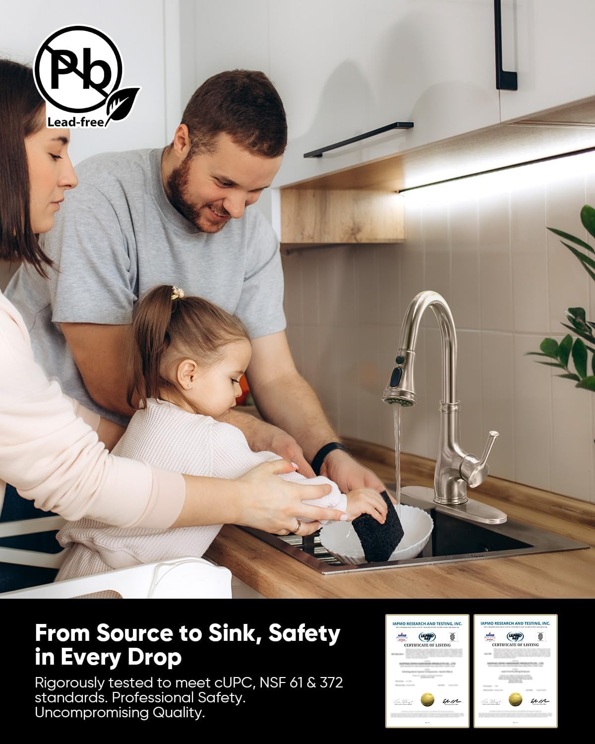 WEWE Vintage Kitchen Faucet with Pull Down Sprayer, Stainless Steel 1 or 3 Hole High Arc Single Handle Antique Sink Faucet for Classic Modern Ktichen, Brushed Nickel Bar & Prep Sinks - Image 3