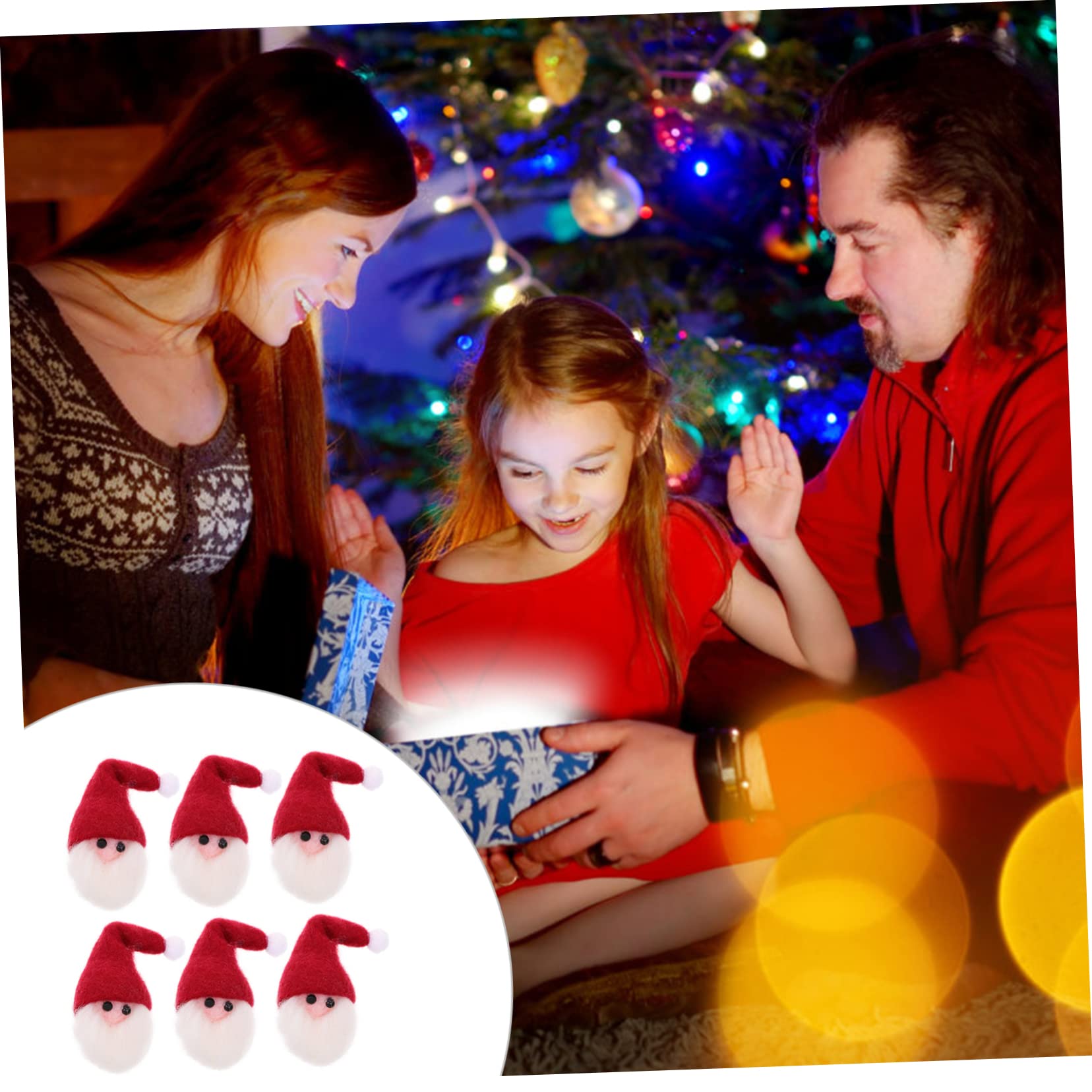 Ciieeo Unique Christmas Felt Decor 6pcs Santa Claus DIY Handmade Art Party Decorations