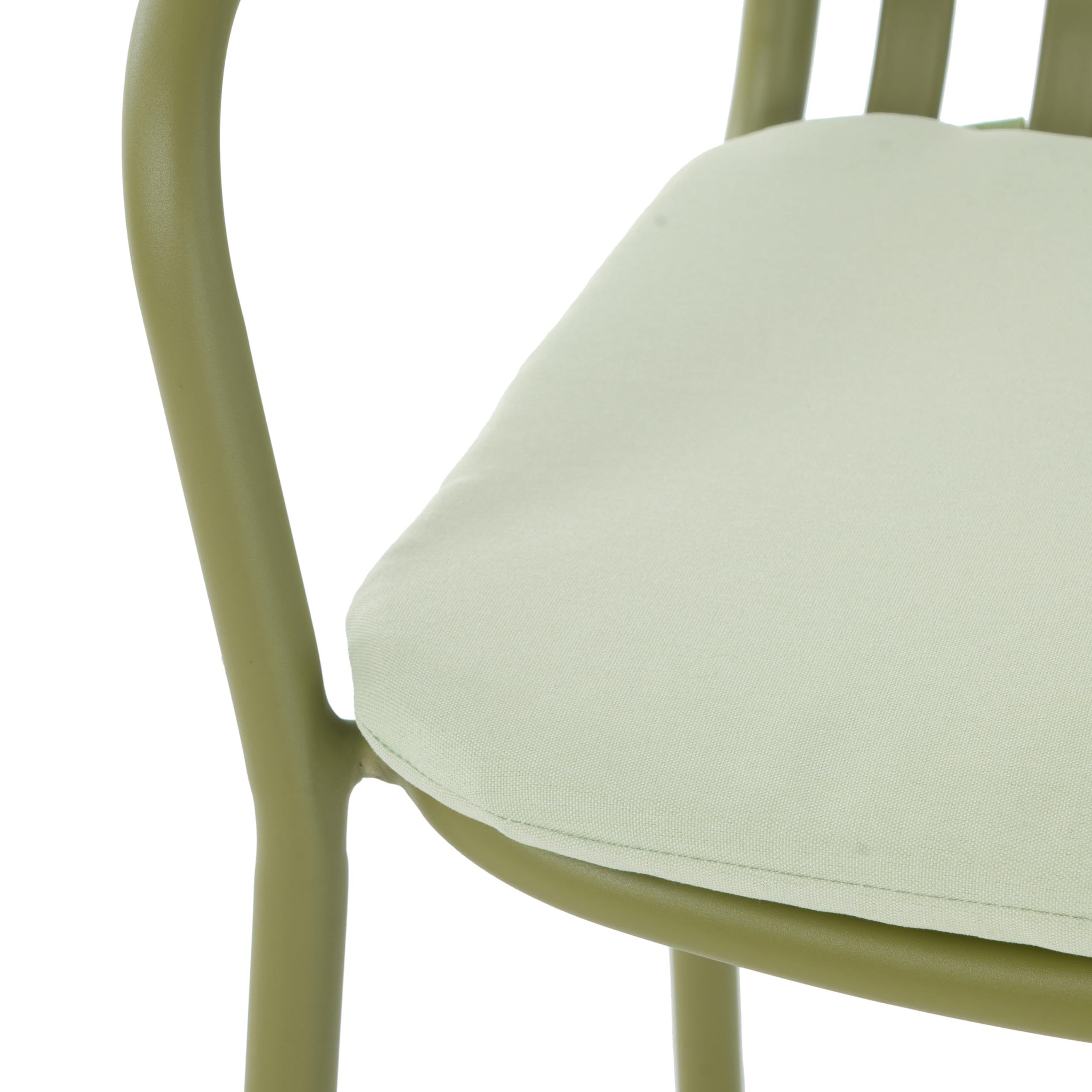 METRO Professional Fauteuil Soto, avec Accoudoirs, Empilable, Aluminium, 57 x 69 x 86 cm (Vert Olive)