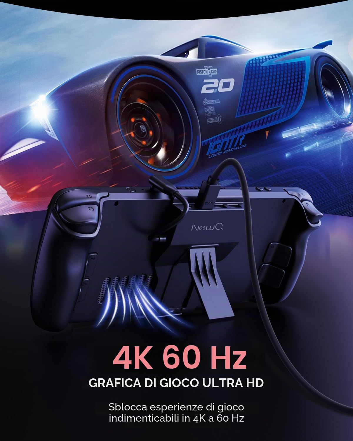 Docking Station portatile Steam Deck Dock/OLED, 4 in 1 Steam Deck Docking Station con HDMI 2.0 4K@60Hz, 2 USB-A3.0, supporto PD-IN 100W Max, Stand Base Gadget