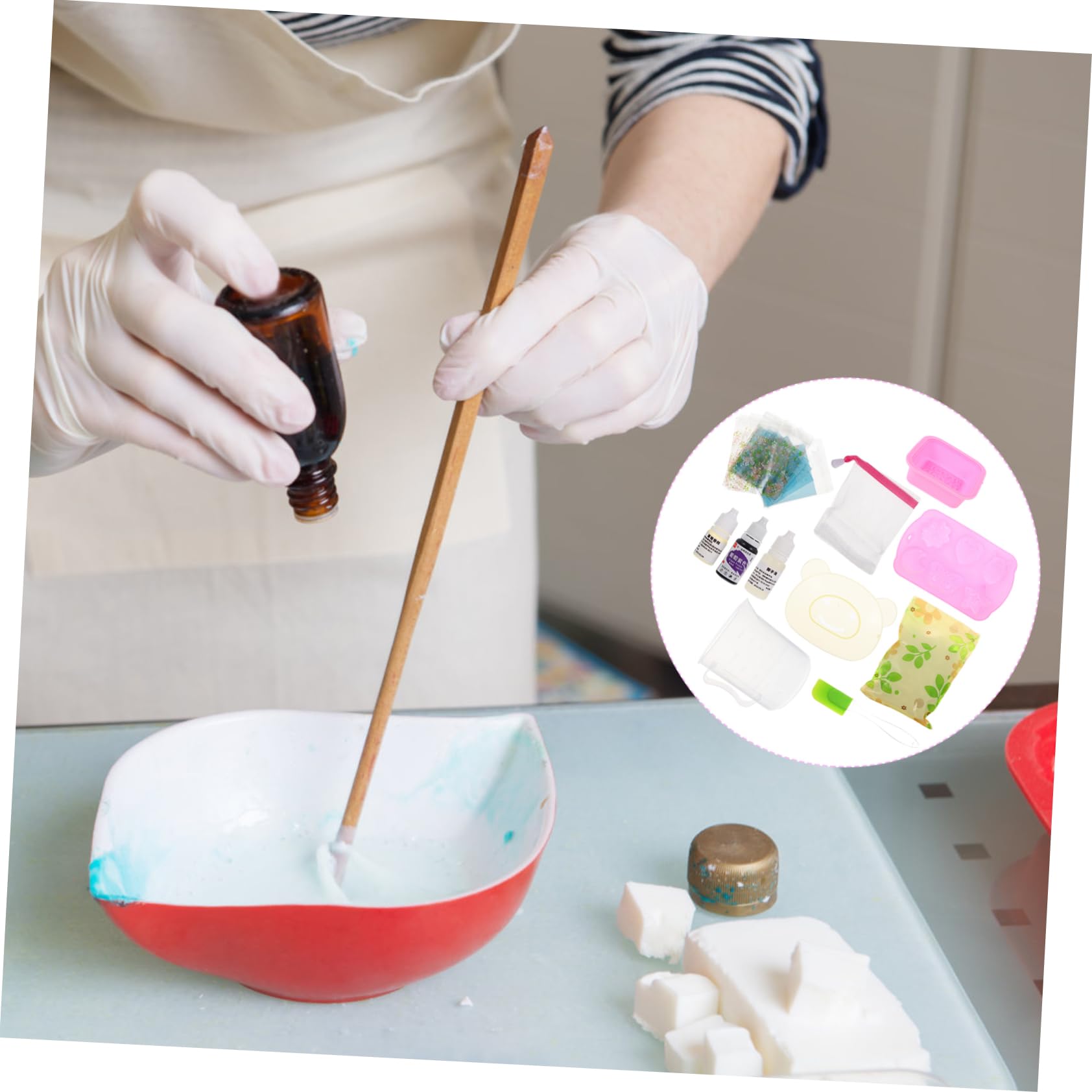 NUOBESTY 1set Kit Per La Creazione Di Sapone Fai Da Te Per Principianti Accessori Per Produzione Di Sapone Casa Varietà Di Forme e Colori Casual