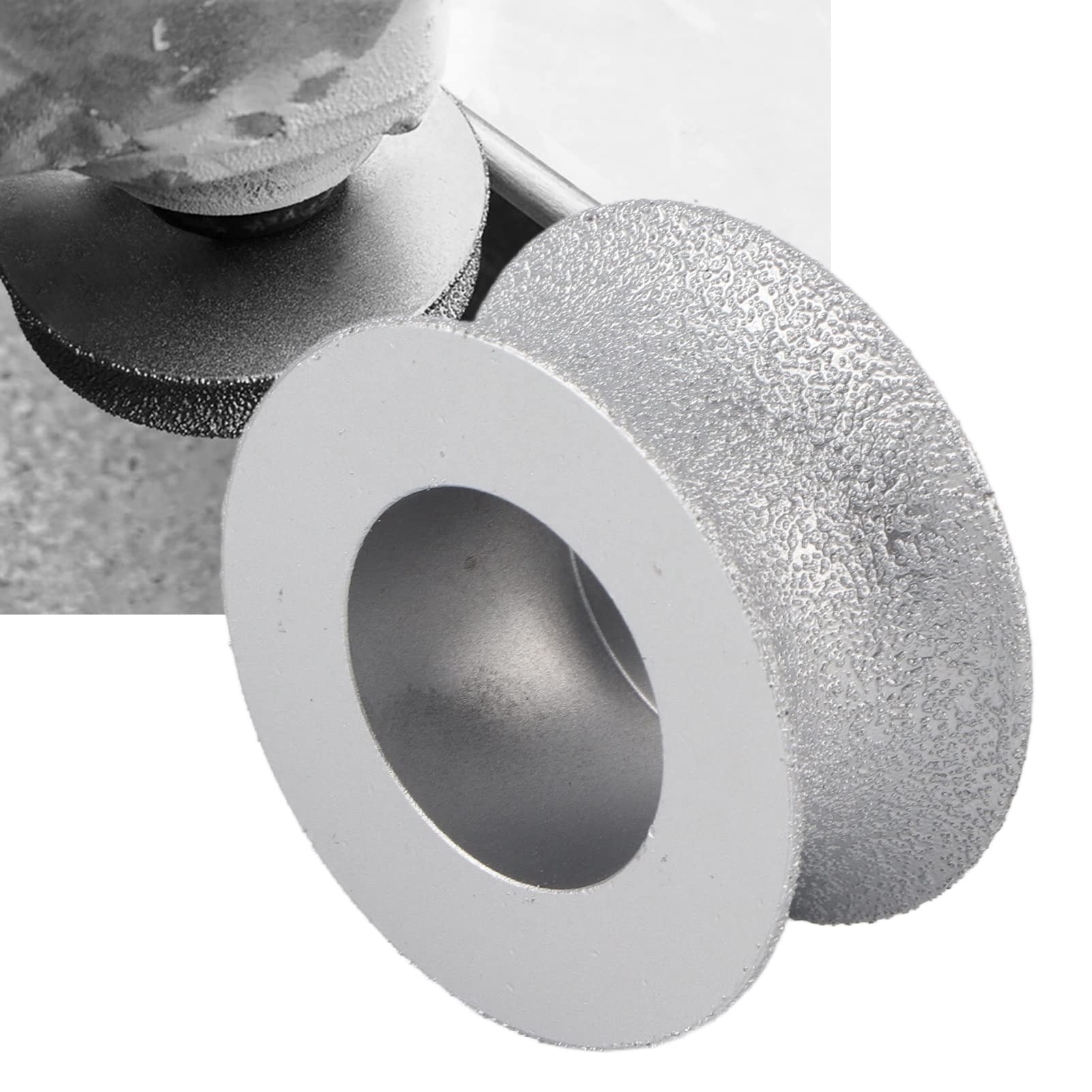 Joyzan Meule Diamantée Brasée, Concave Grinding Wheel Meule à Pierre Humide et Sèche Disque Abrasif Concave Meuler Quartz Artificielle Outil Convient uniquement aux broyeurs ayant un alésage de 20 mm
