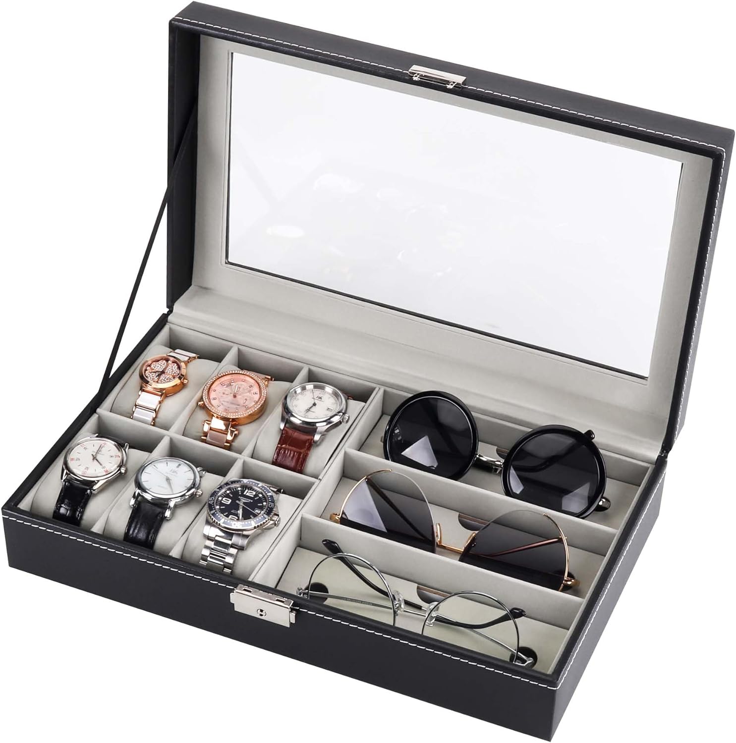 Goetland Watch Box Sunglasses Display Case Watch Jewelry Display Case