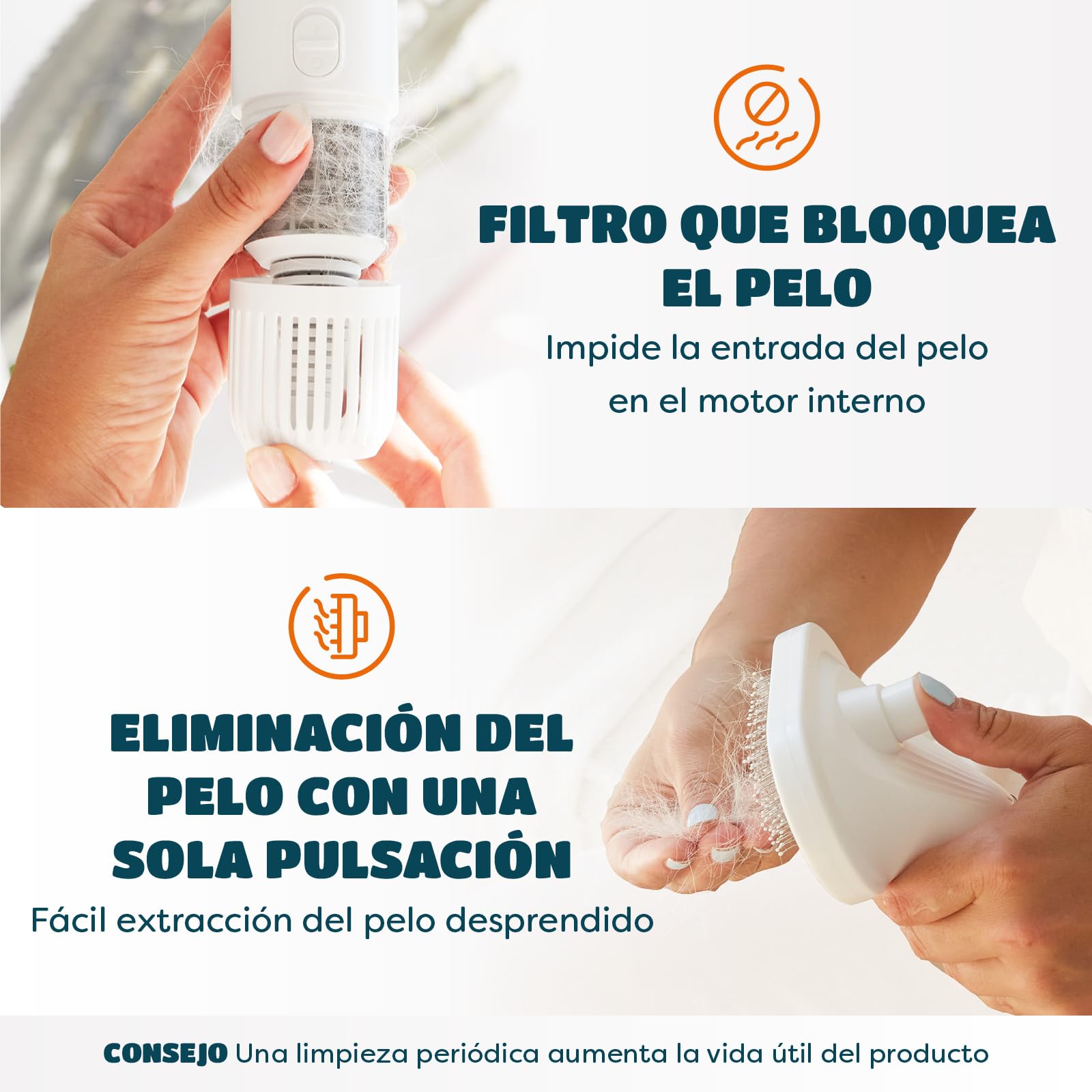 Secador de pelo para perros 5 en 1 con boquillas, cepillo resbaladizo, control NTC, iónico