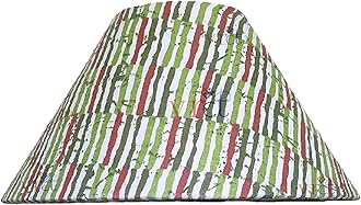 Improvhome 10" Round Plain White Green Line Lamp Shade for Table