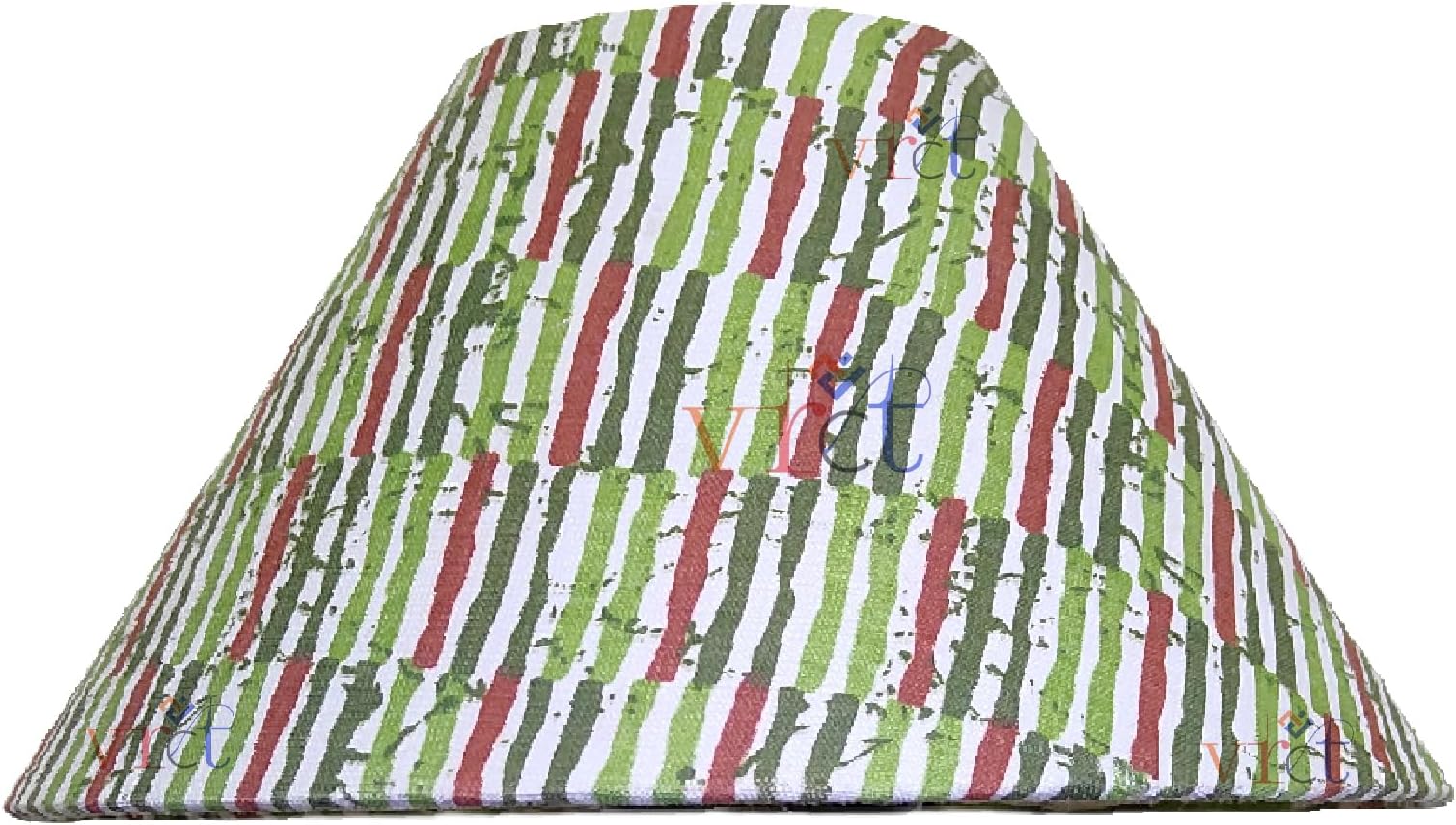 10" Round Plain White Green Line Lamp Shade for Table