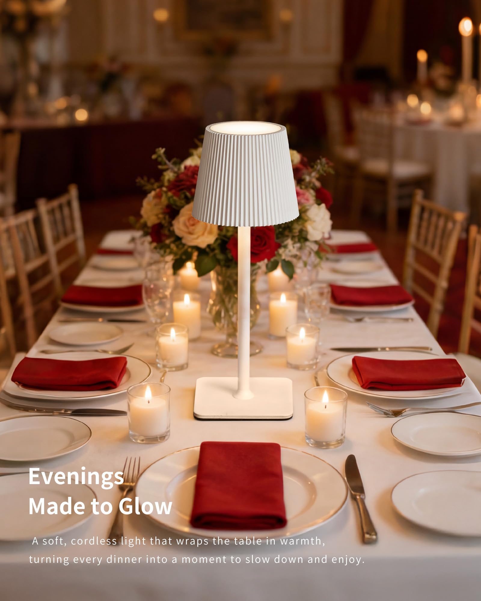Lampes de Table Sans Fil LED 5200mAh, IP54 Étanche, Lampes de Chevet Rechargeables Dimmables, 3 Températures de Couleur, Longue Autonomie, Chambre, Salon, Jardin, Terrasse, 2 Pièces