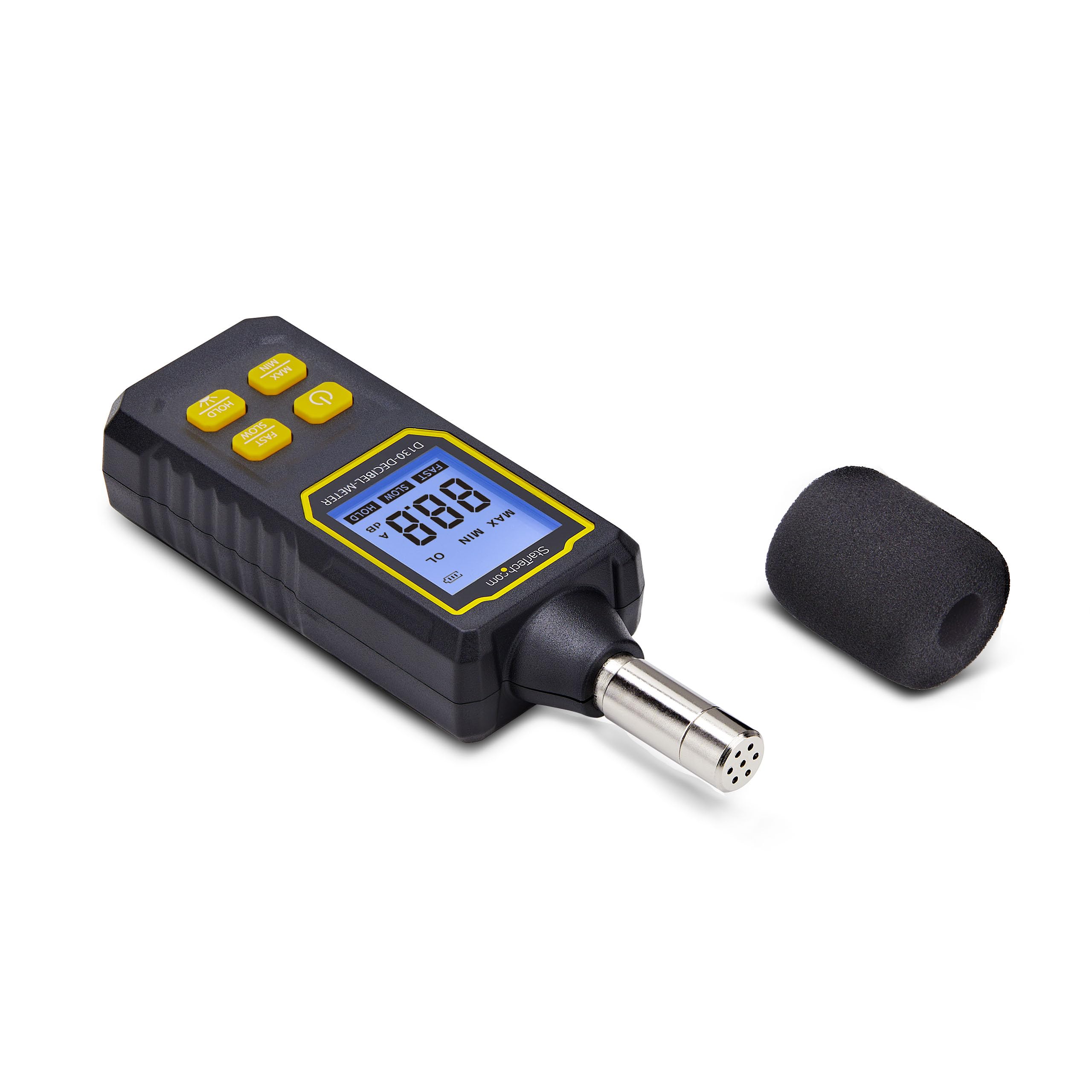 StarTech.com Fonometro Digitale Portatile, Misuratore di Rumore con Display LCD, Tester di Decibel con intervallo 30/130bBA