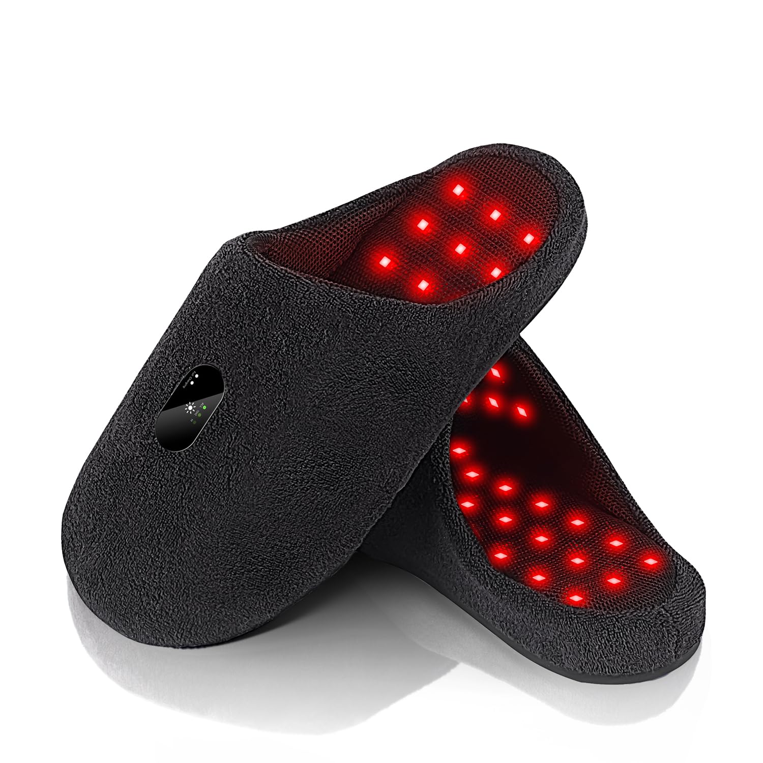 Scienlodic Rechargeable Red Light Therapy for Feet - Red and Blue Light Therapy Device at Home - 460nm & 660nm & 850nm with Pulse Mode for Feet Healthy- 2pcs (Black)