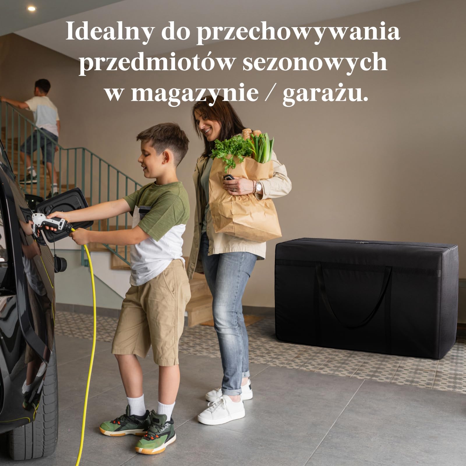 Lifewit Extra Large Storage Duffle Bag for Travel, duża składana torba ze wzmocnionymi uchwytami na ubrania, oszczędzająca miejsce, duża torba do przechowywania z zamkiem błyskawicznym, 180 l, czarna