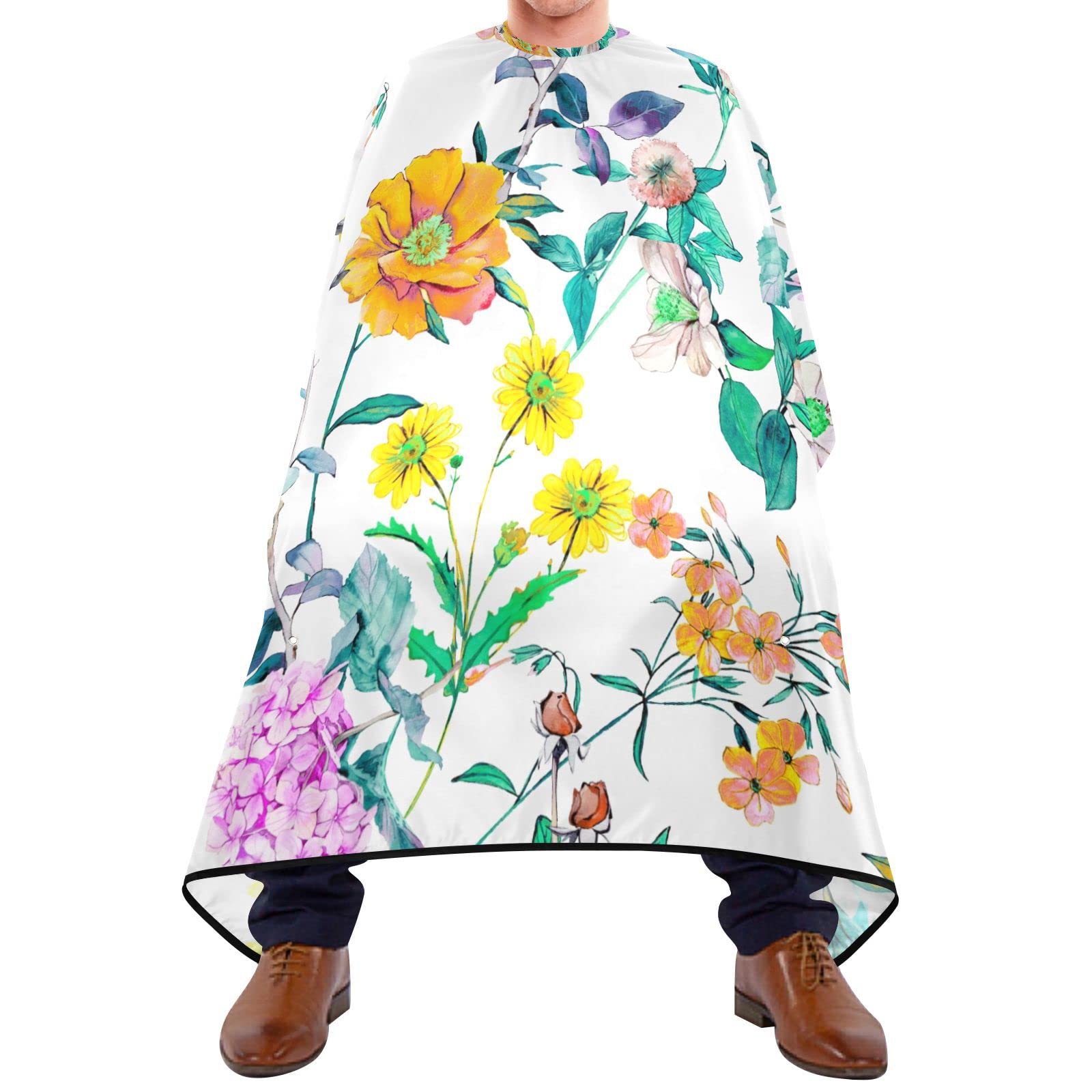 Capa De Peluquería 140x168cm, Flores Silvestres Coloridas Bata Para Barberías Personalizada Transpirable Capas Para Peluqueria, Para Mujeres, El Cabello