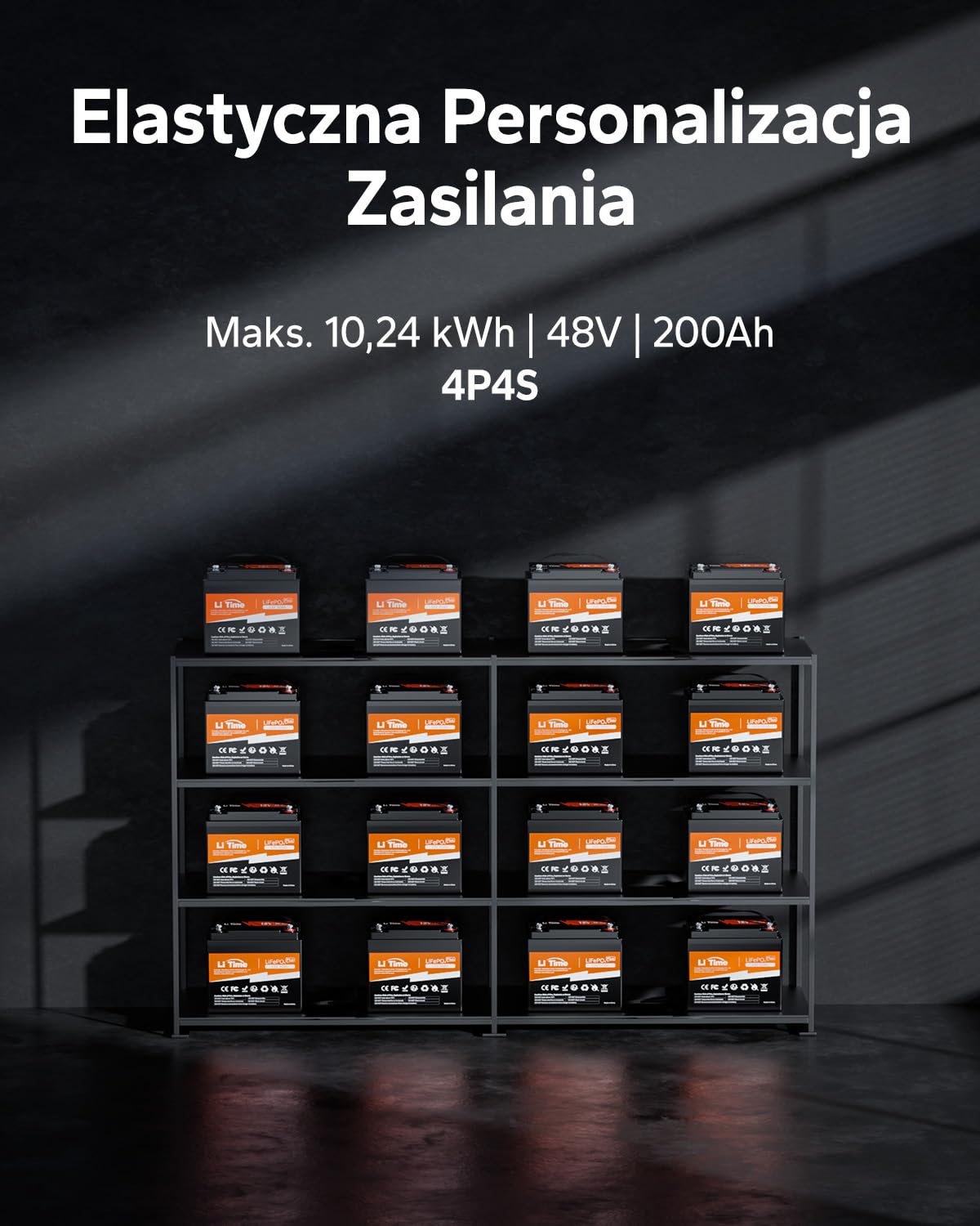 LiTime 12V 50Ah Bateria Lifepo4, Idealny Zamiennik Baterii 12V 100Ah AGM, Ponad 4000 Cykli, 10 Lat Żywotności, Bateria Litowa LiFePO4 Nadaje Się Do Lodzi, Kamper, Sonda wędkarska
