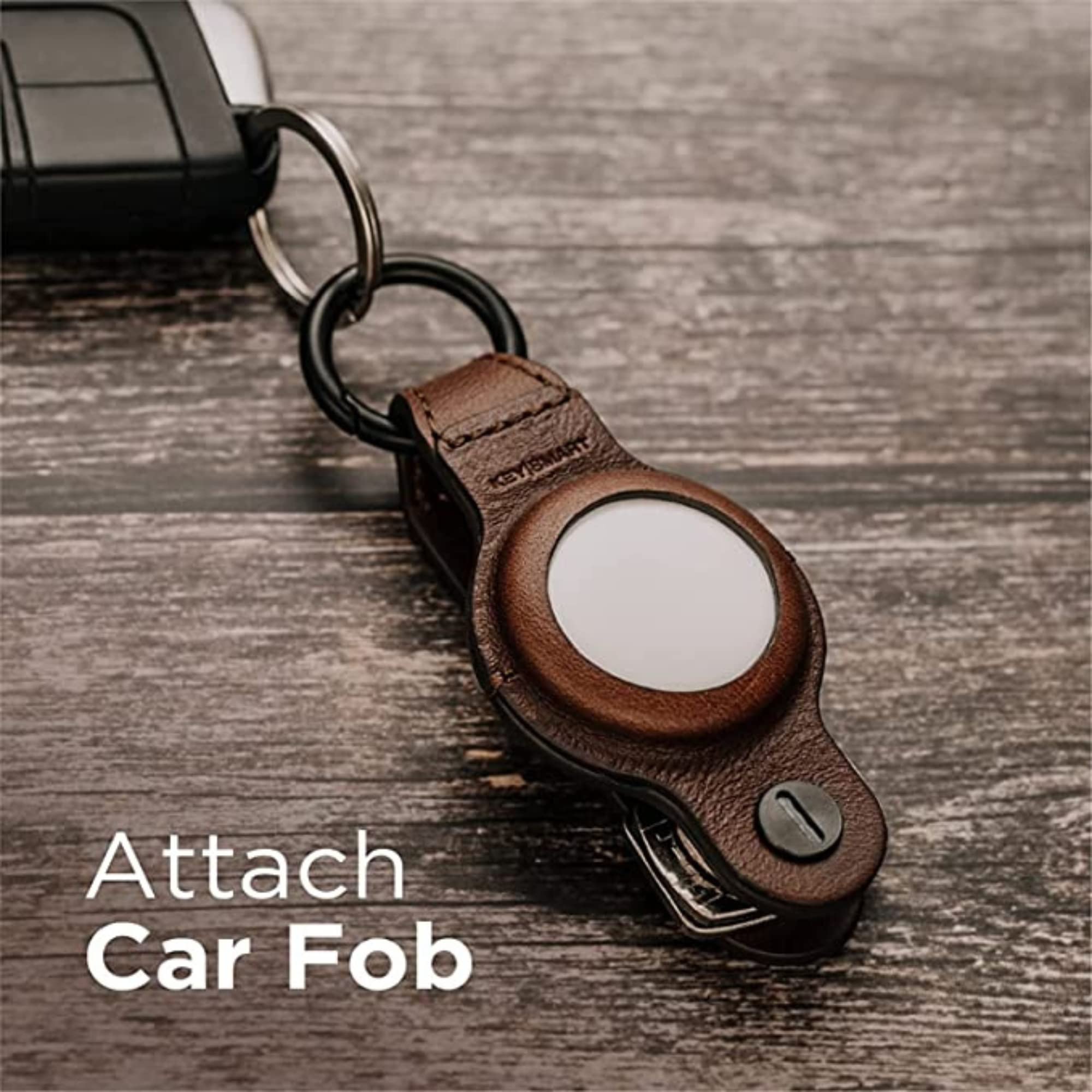 Amazon.com: KeySmart Leather AirTag Key Holder, Compatible Apple AirTag  Keychain, Air Tag Keyholder Key Organizer , Case for Apple AirTag Key Ring  to Attach Car Key Fob - (up to 5 Keys,
