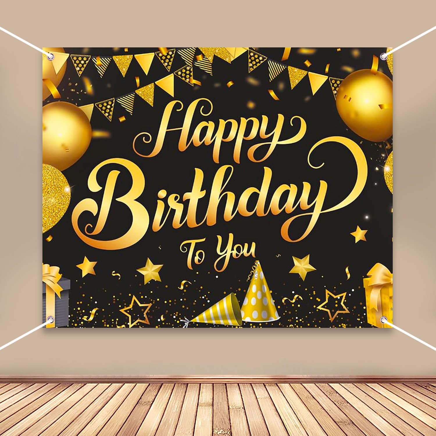 Party Propz Birthday Backdrop - Happy Birthday Backdrop (4X5 Ft) In Polypropylene, Multicolor