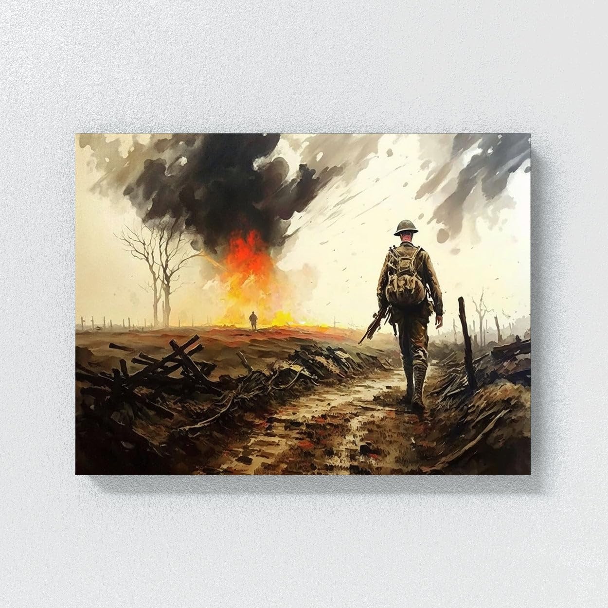 Amazon.com: Sense Canvas Ww1 Somme Battlefield 39 Canvas Art