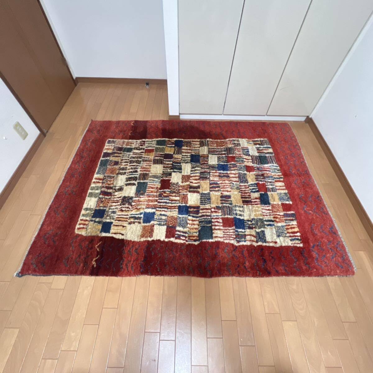 [絨毯]18:ZOLLANVARIゾランヴァリ ギャッベ 135×183cm 赤 絨毯]18:ZOLLANVARIゾランヴァリ ギャッベ 135×183cm 赤