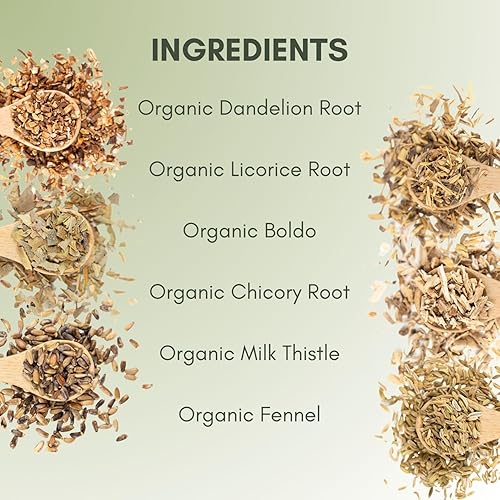 Té orgánico de hojas sueltas de limpieza hepática - Bolsa de 2 oz (aproximadamente 30 porciones)  Full Leaf Tea Co.