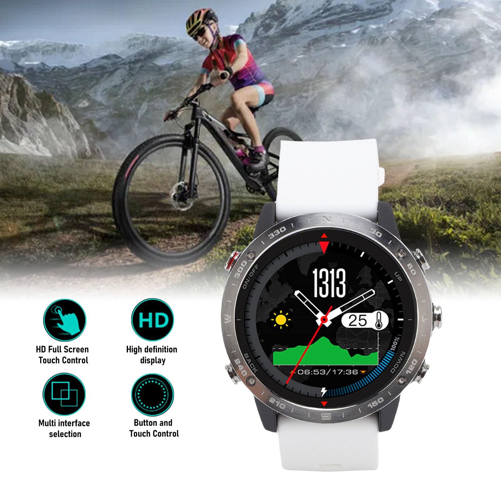 Drfeify Reloj de Buceo con Sensor de Profundidad | Clasificación de Agua de 50 M para Natación, Carcasa de Aleación de Ti, Notificaciones Inteligentes, Batería de Larga