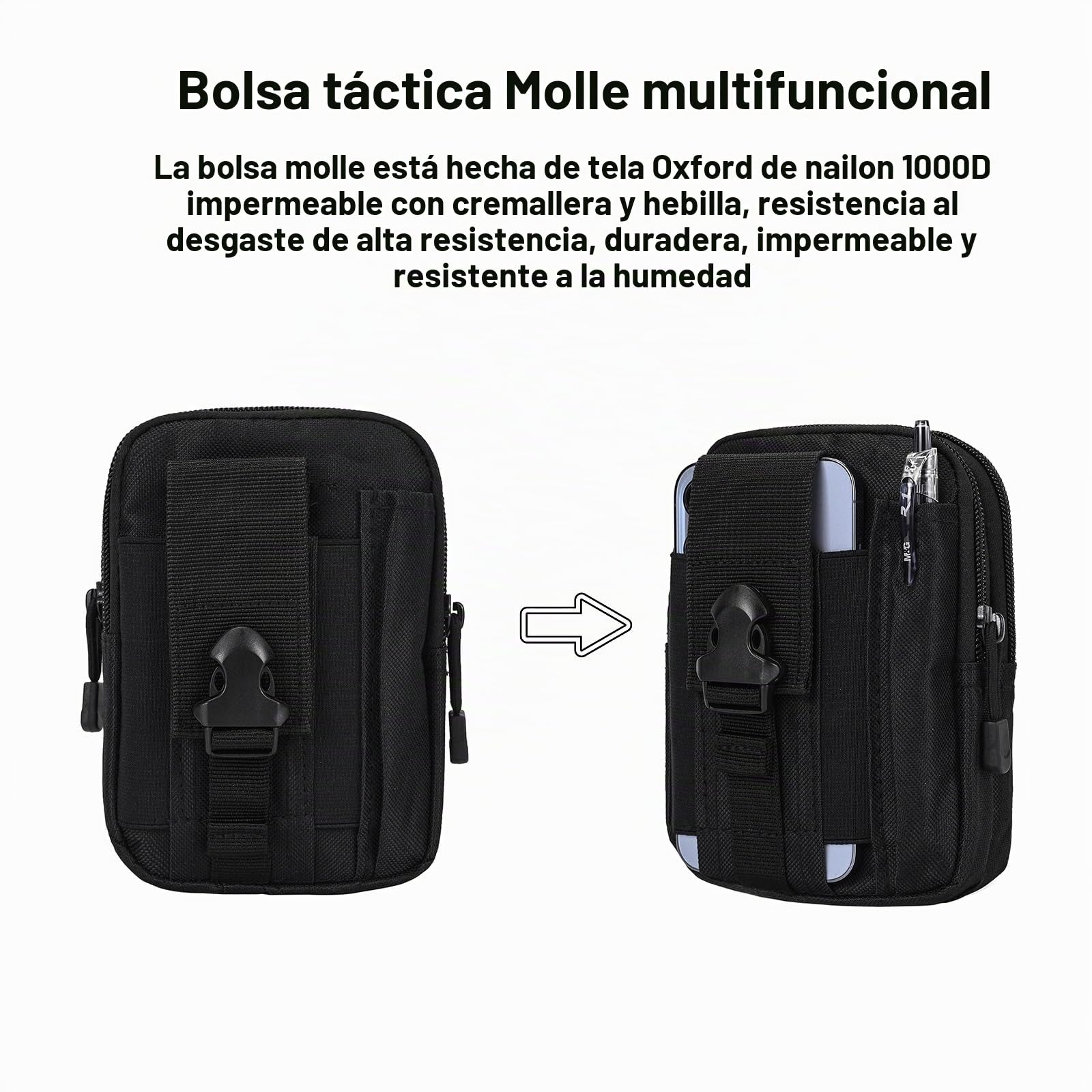 Cinturón táctico Mille Cinturón Resistente de Trabajo Pesado Ajustable con Correa Libre para Actividades al Aire Libre