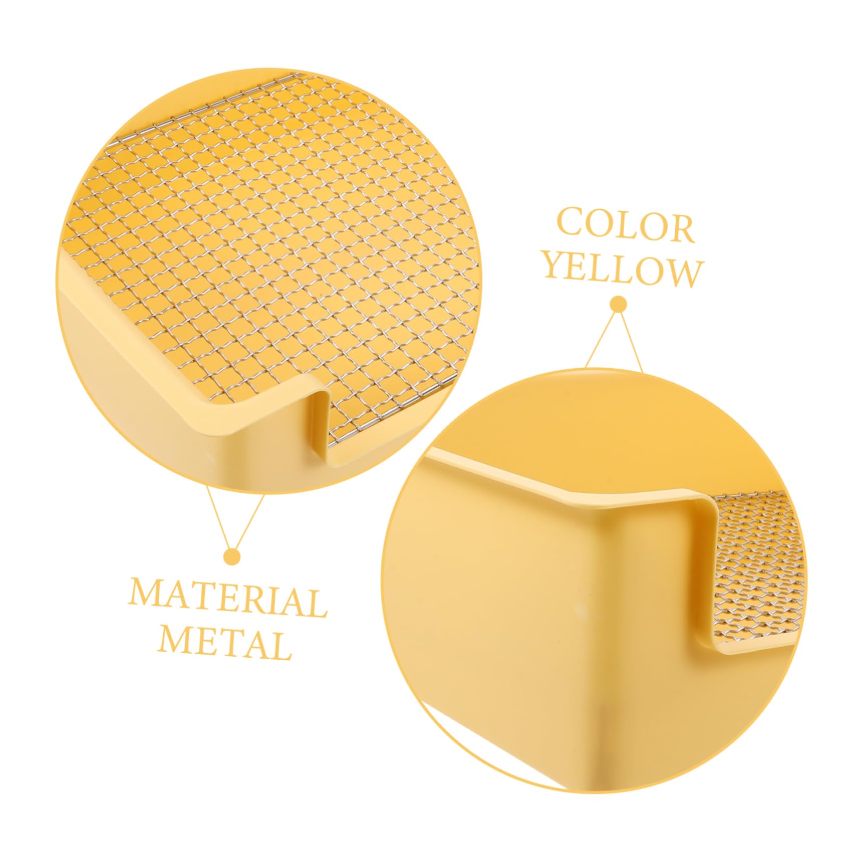 Toilette per Coniglio Grande, Lettiera Rettangolare Gialla | Plastica e Metallo, Portatile Mini, Spazio Ampio, per Cavie e Piccoli Conigli