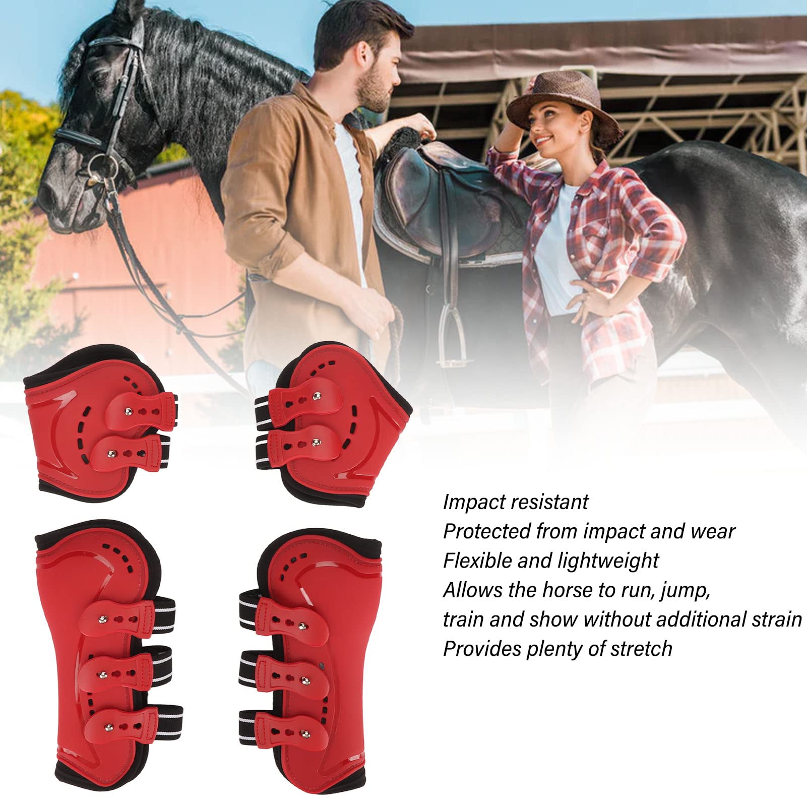 Paranocche da Cavallo, Paranocche da Cavallo Traspiranti Leggere, Antiusura e Antiscivolo, per Accessori per Cavalli (L)