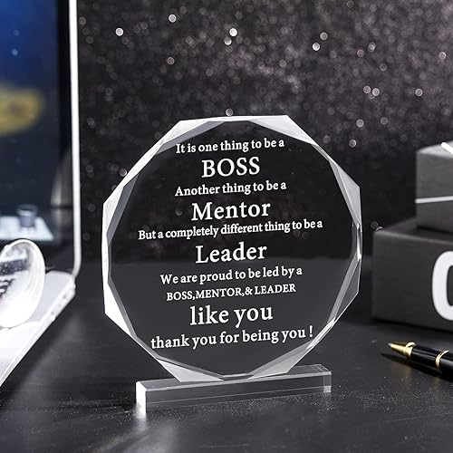 Miniatura 2 de Yulejo Regalos de jefe de acrílico para hombres y mujeres, líder de oficina, regalo para agradecimiento, placa divertida de acrílico para
