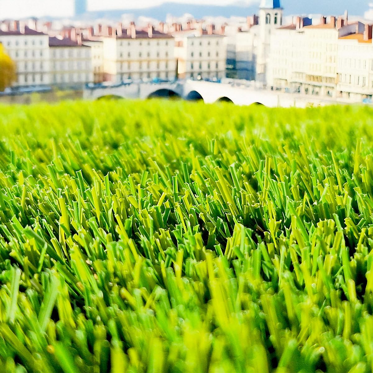 Gazon synthétique 35 mm rouleau 2x3 m (6 m²) – Fibres bicolores effet naturel haut réalisme – Idéal jardin moderne, contour piscine et terrasse urbaine – MGS
