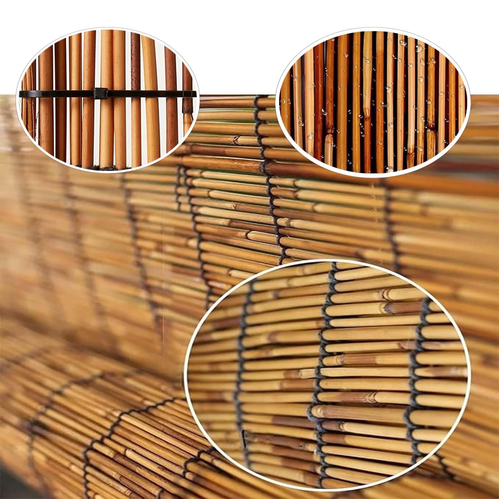 Arelles in Canniccio,Recinzione Giardino Esterno Rinforzato,Rotoli di Recinzione di bambù Naturale,Decorazione Murale Moderna Facile da Installare,Protezione Solare per Giardino Privacy(H140xL500cm/4