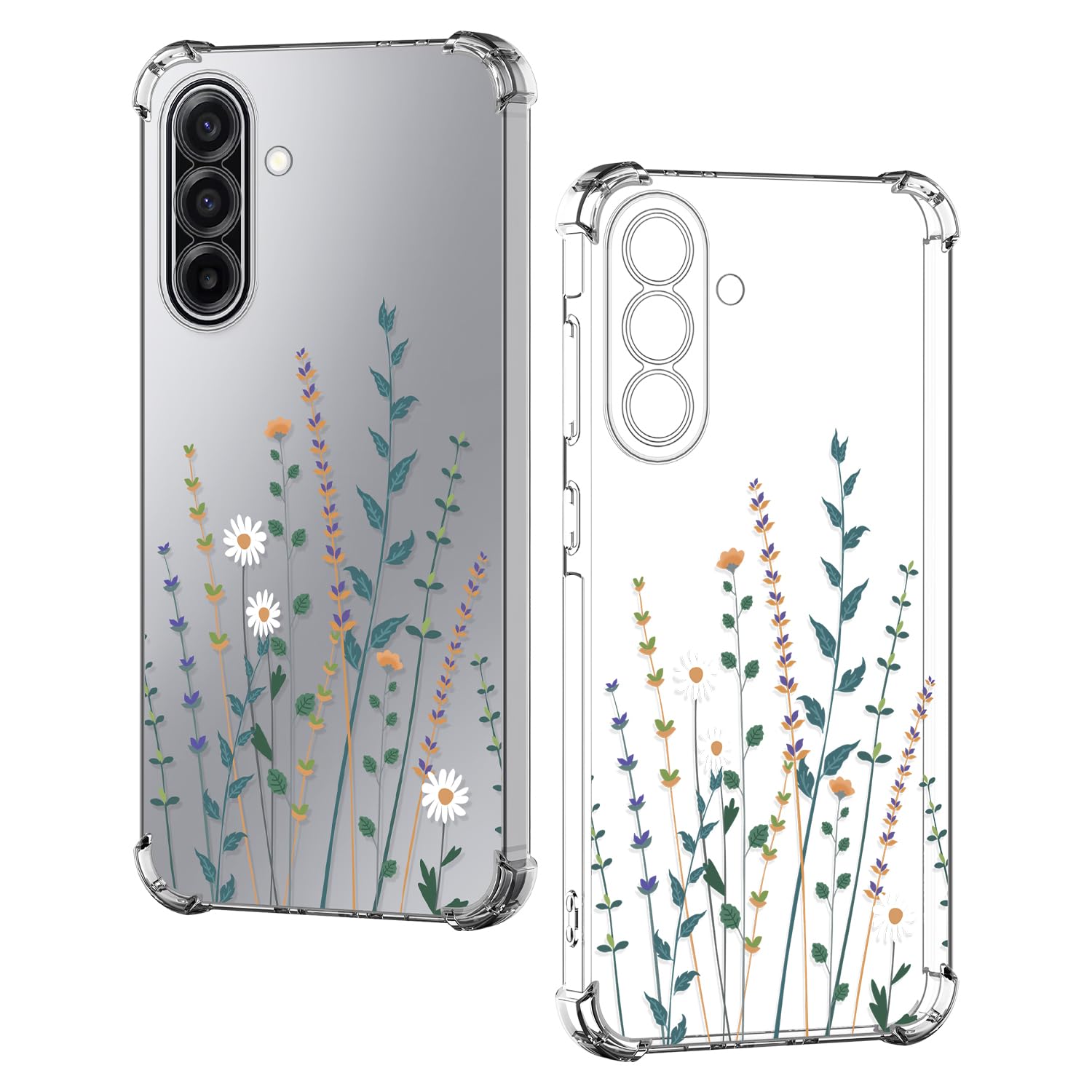 Nuxiady Hülle für Samsung Galaxy A17 5G Silikon Transparent Handyhülle Dünne Bumper schutzhülle Stoßfeste Kratzfestes Blume Case Weiche Cover Kompatibel mit Galaxy A17, Blume Zweige