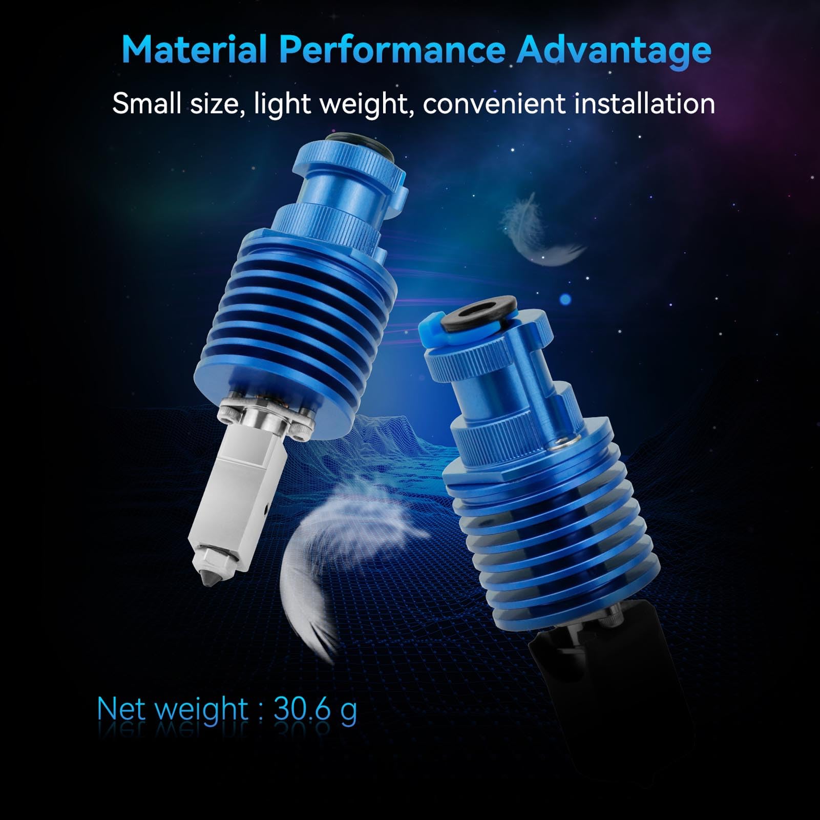 Kit de extremo caliente TZ V6 Boquilla de acero endurecido desmontable 24 V 60 W Bloque calefactor de cerámica Filamento de 0,4 mm de diámetro 1,75 mm para impresora 3D End