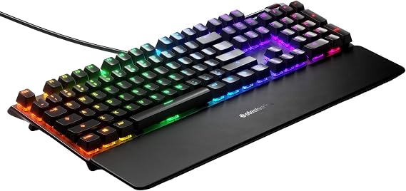 Steelseries Apex 5 Hybrid Mechanical Gaming Keyboard, Rgb Lighting for Each Key, Oled Screen, Turkish QWERTY