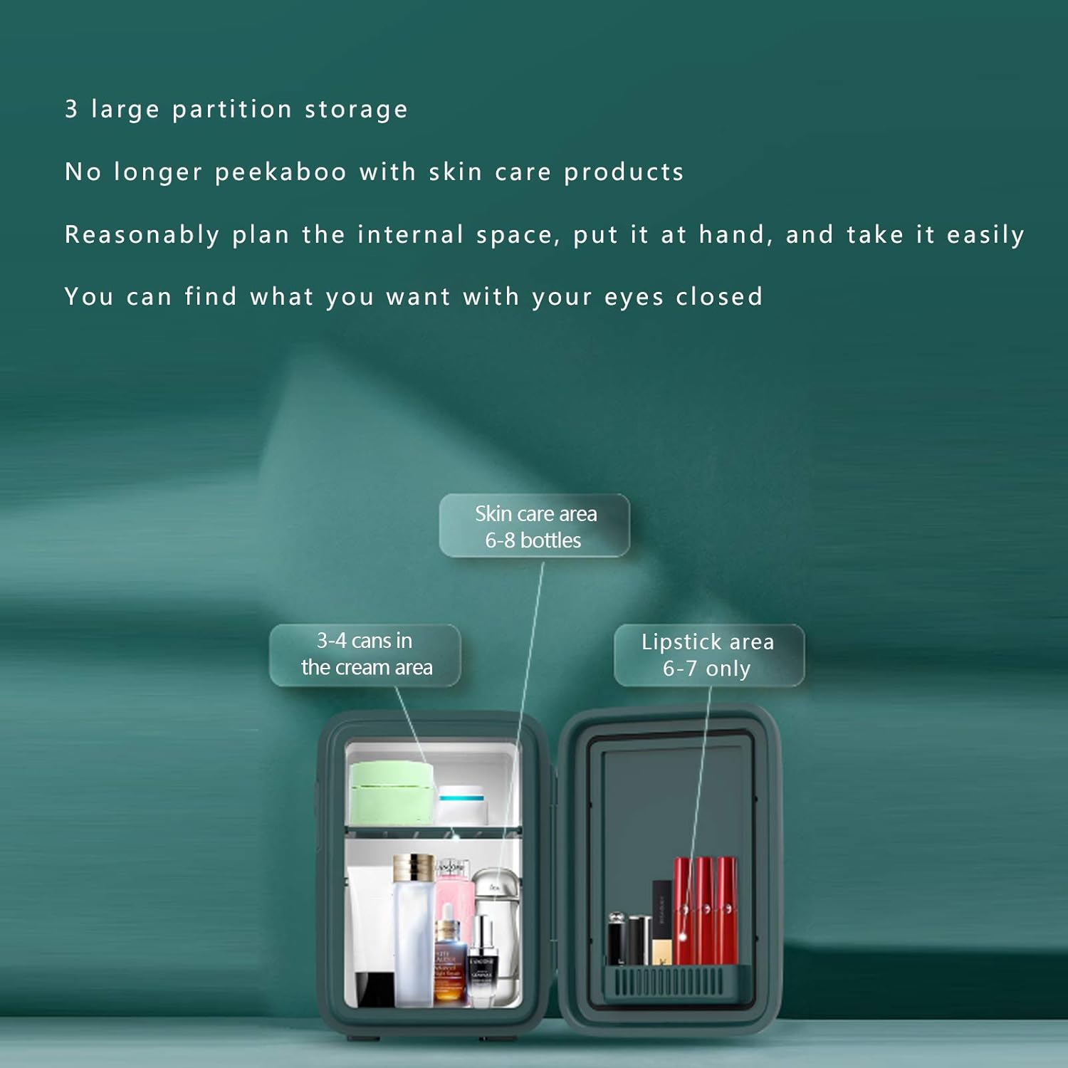Mini Fridge Portable Cosmetic Refrigerator Hot and Cold Settings for Bedroom Office Dormitory car Very Suitable for Skin Care (Silver)