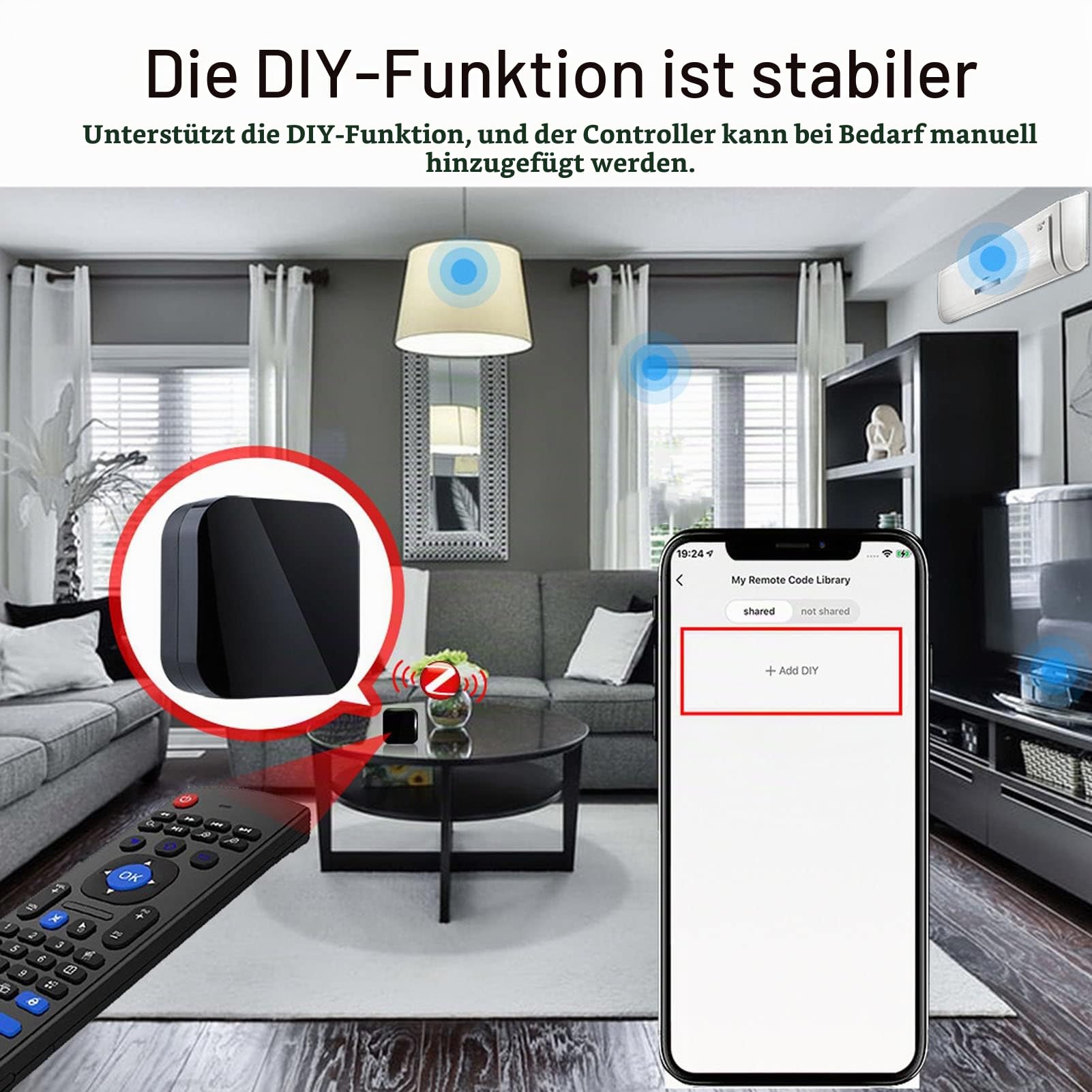 TOPINCN Infrarot Universal Fernbedienung Graffiti Tuya Zigbee Home Smart App mit Blaster für Infrarot Smart Fernbedienung