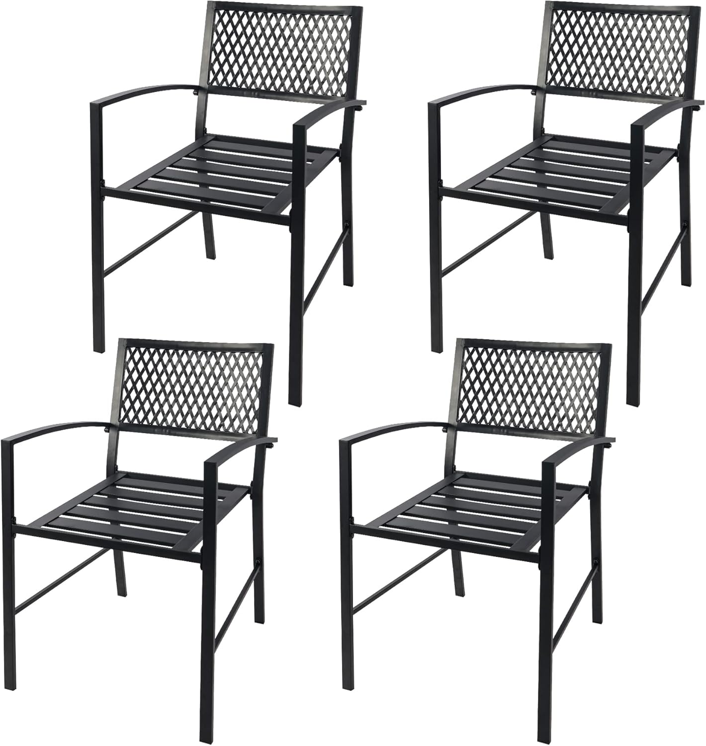 ALUPOM Outdoor Patio Chairs Set of 4, Metal Chair with Arms