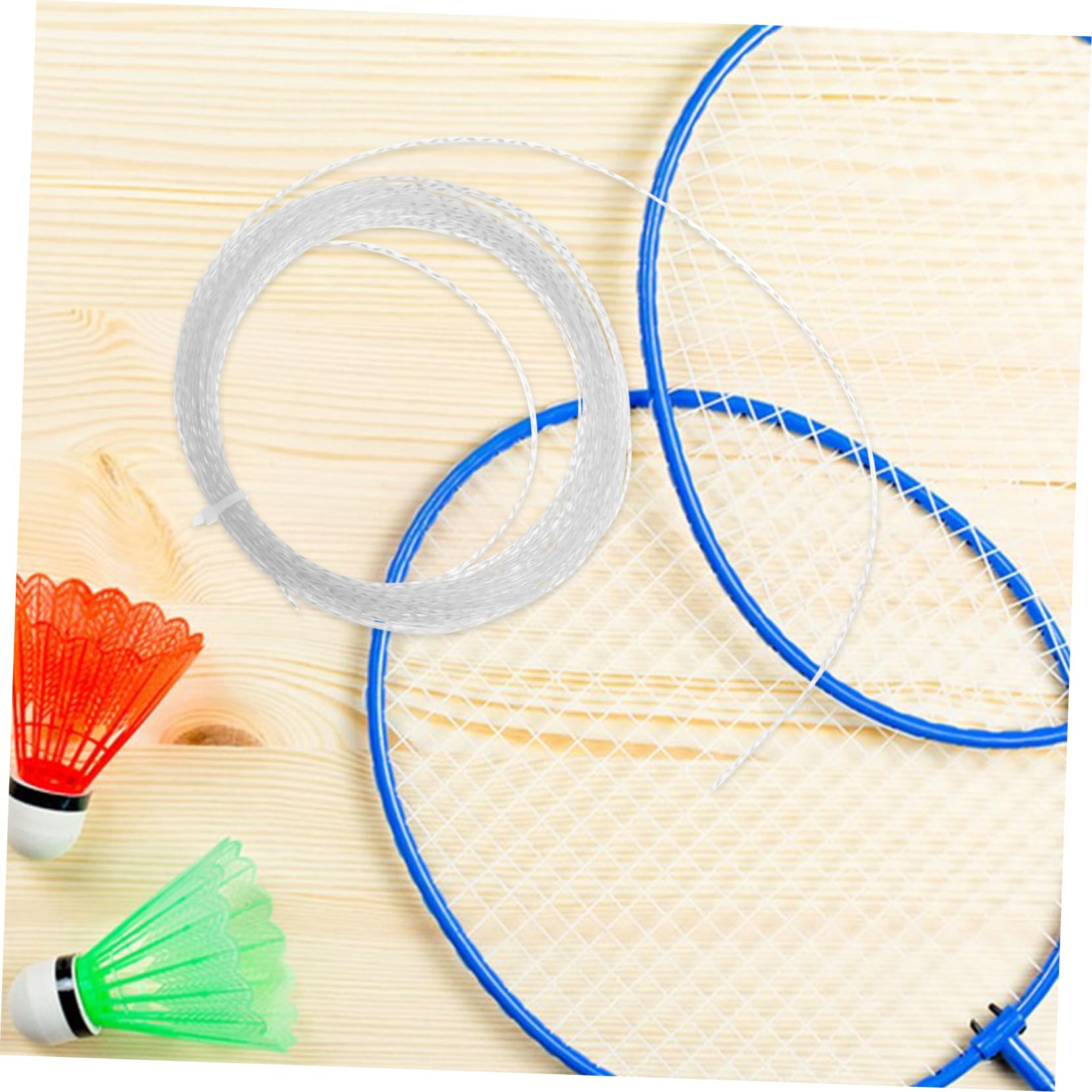 Toyvian Cuerda de Reemplazo para Pala de Bádminton de Nailon Blanco, Fácil de Usar, Adecuada para Entrenamiento de Principiantes, Resistente y Amortiguadora