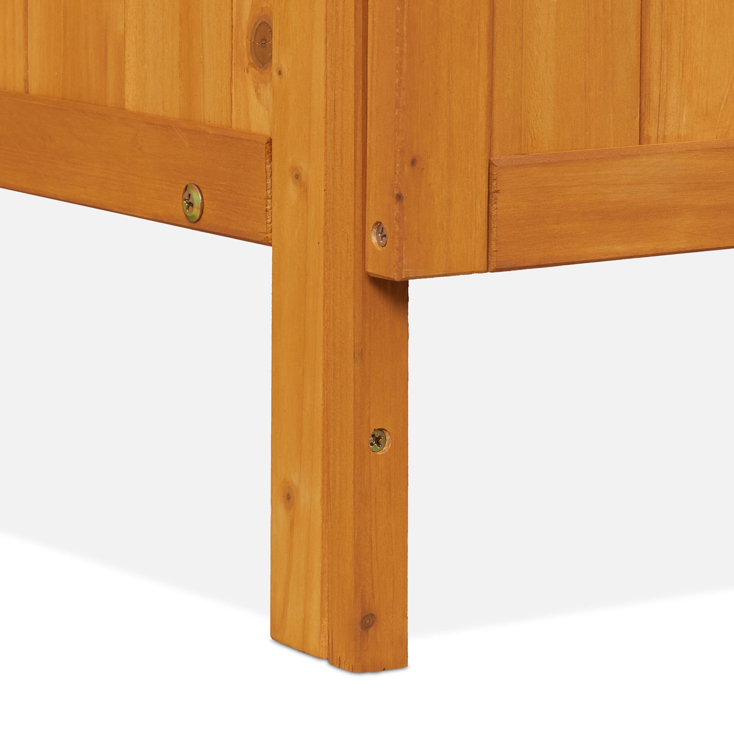Relaxdays Mesa de Cultivo, Armario Almacenamiento Inferior, Madera, Superficie de Peltre, 94 x 94 x 47 cm, Naranja