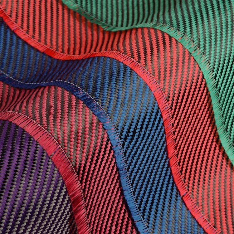 Plain Weave Carbon Fiber Cloth Fabric, 0.5/1SQM DIY Carbon Aramid Fiber Hybrid Fabric Cloth 3K Carbon Fiber Aramid Fiber 190gsm Thickness 0.2mm(Green,1 Sqm)