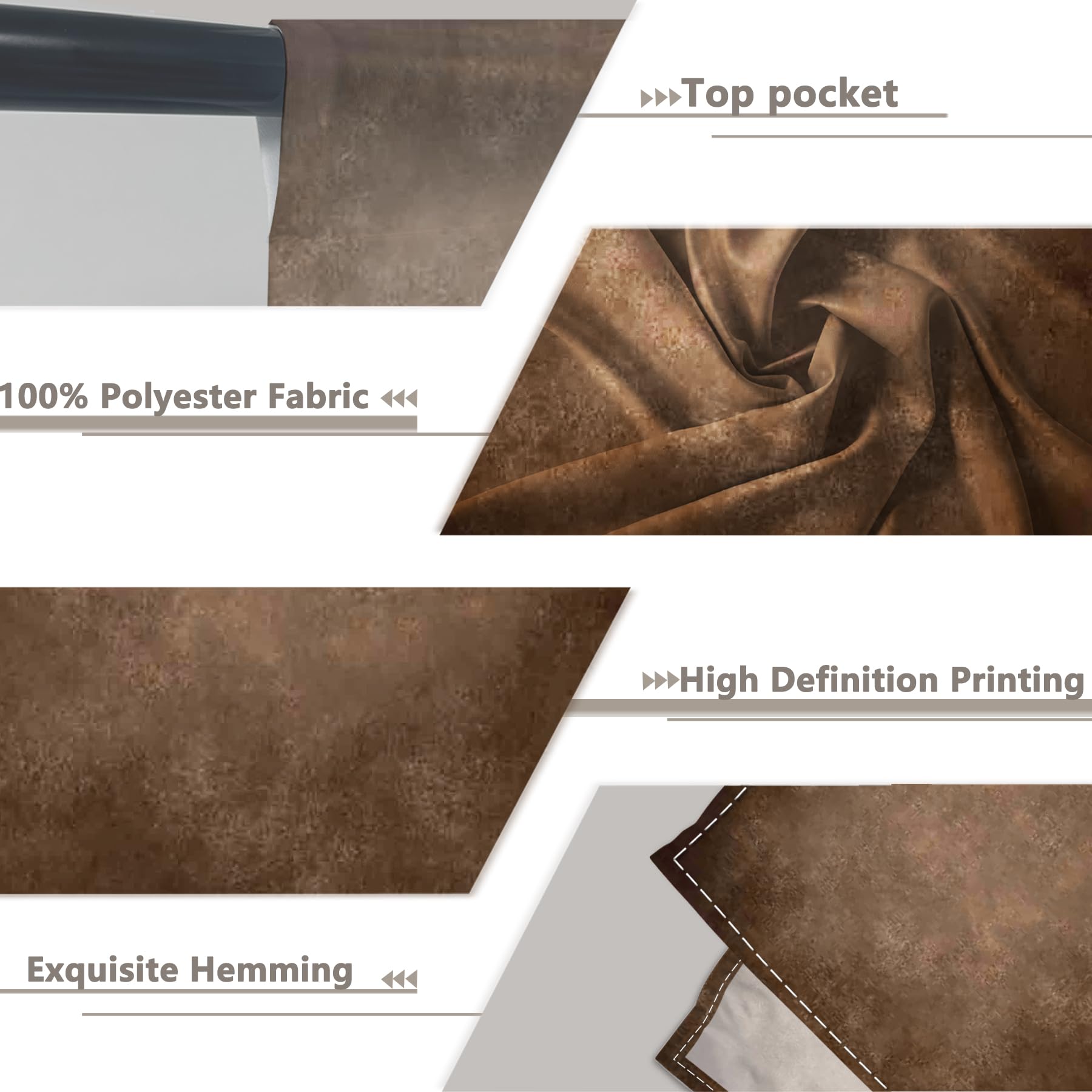 ZTHMOE 5x7ft Fabric Blue Abstract Texture Photography Backdrop (No Stand No Clips) Portrait Photoshoot Background Adult Newborn Child Headshot Photo Studio Props Booth Rod Pocket On Top: 8'x10' Brown