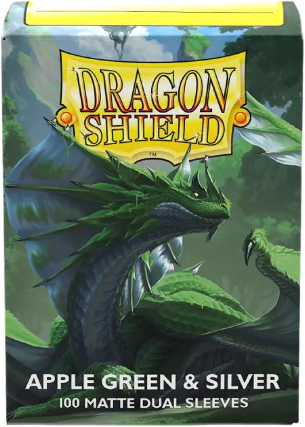Dragon Shield | Matte Dual Standard Size Card Sleeves | 100ct - Smooth & Tough Premium TCG Sleeves - Compatible with Pokemon, One Piece, and Magic: The Gathering | Apple Green & Silver