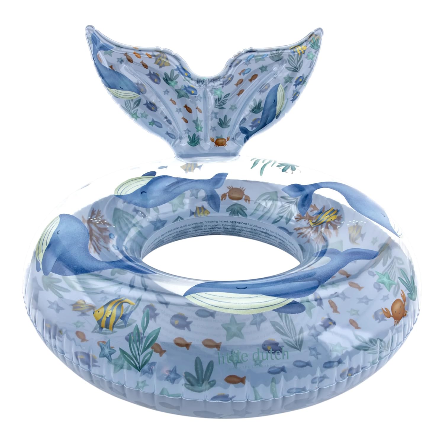 Little Dutch Ciambella da nuoto per bambini, gonfiabile per bambini dai 3 anni in su, blu Ocean World